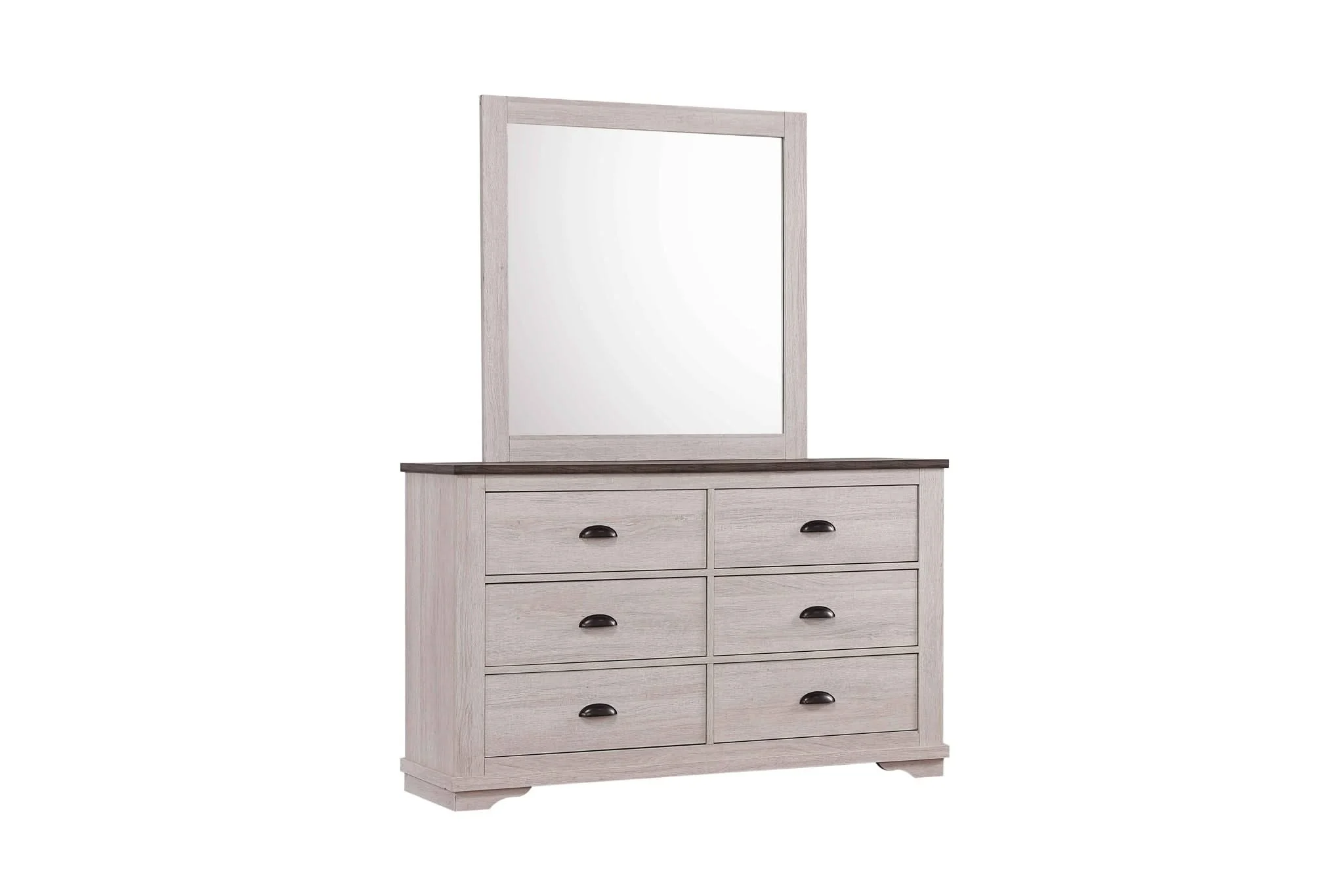 Coralee - Queen 5 Piece Bedroom Set - Chalk / Gray - Image 4