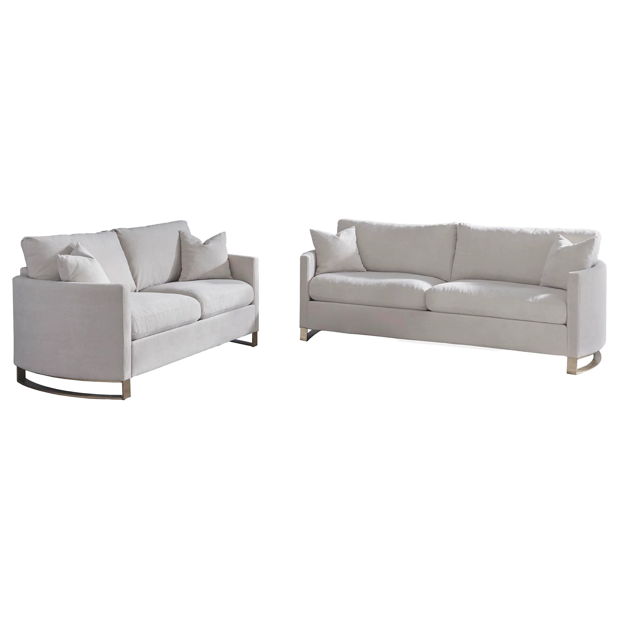 Corliss 2-piece Upholstered Arched Arm Sofa Set Beige - Image 3