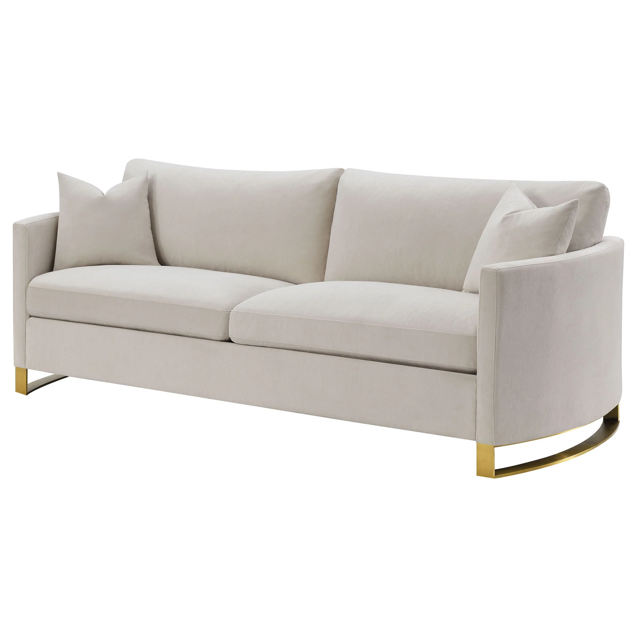 Corliss Upholstered Curved Track Arm Sofa Beige - Image 3
