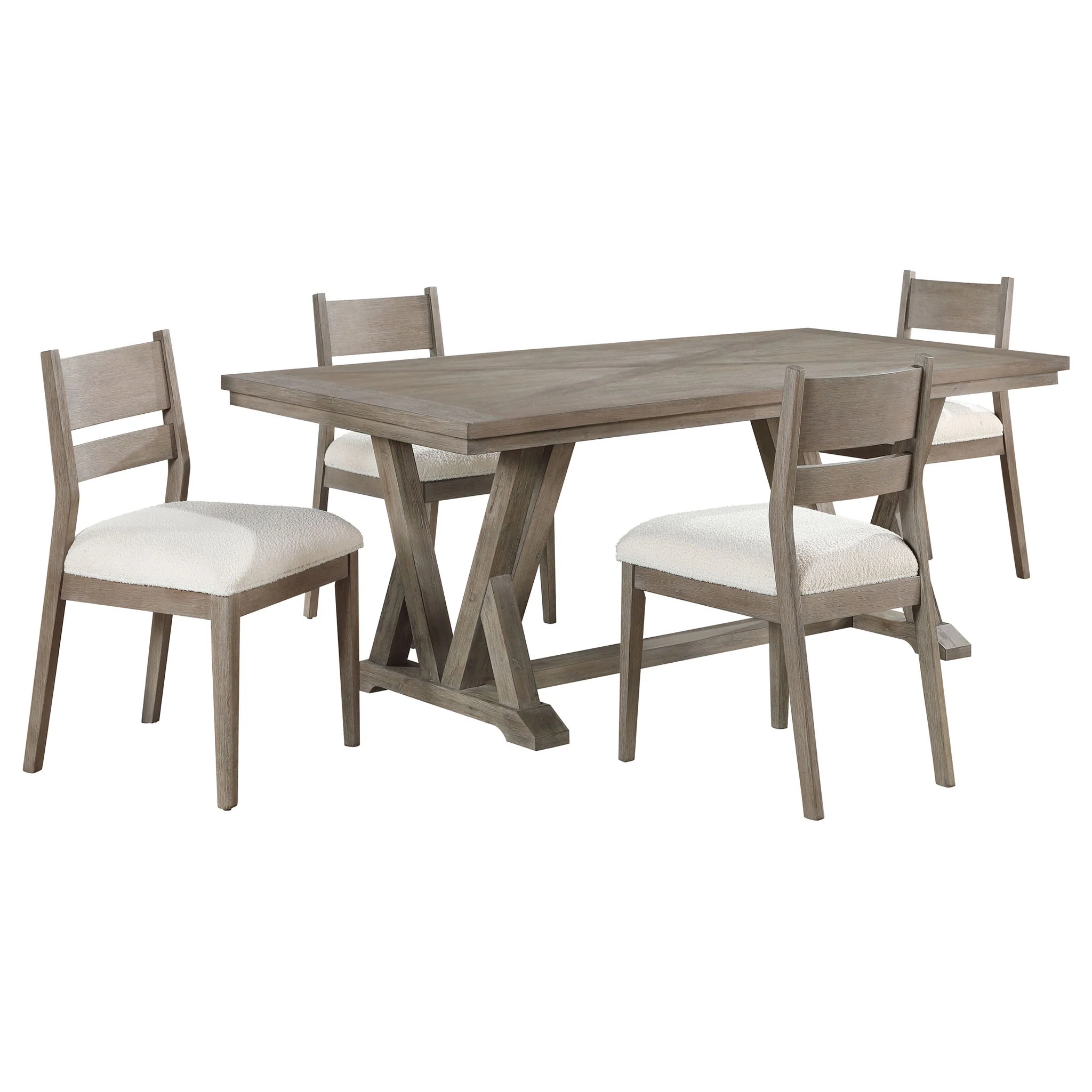 Cornelia 5-piece Rectangular Dining Table Set Coastal Grey - Image 2