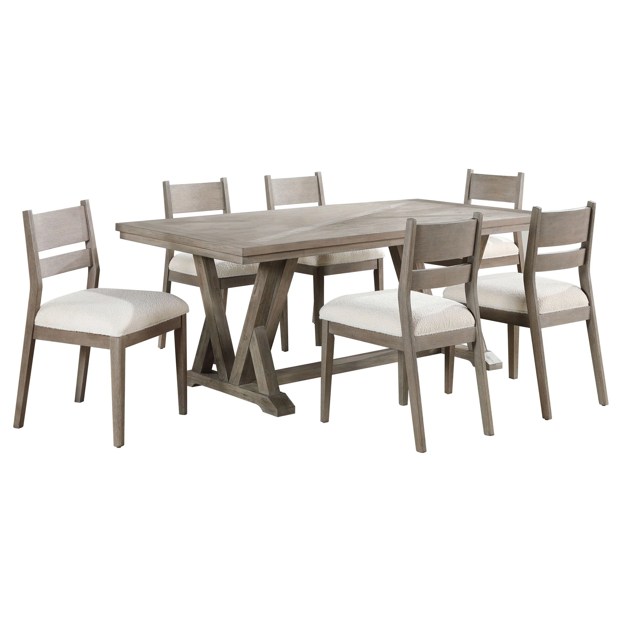 Cornelia 7-piece Rectangular Dining Table Set Coastal Grey - Image 2