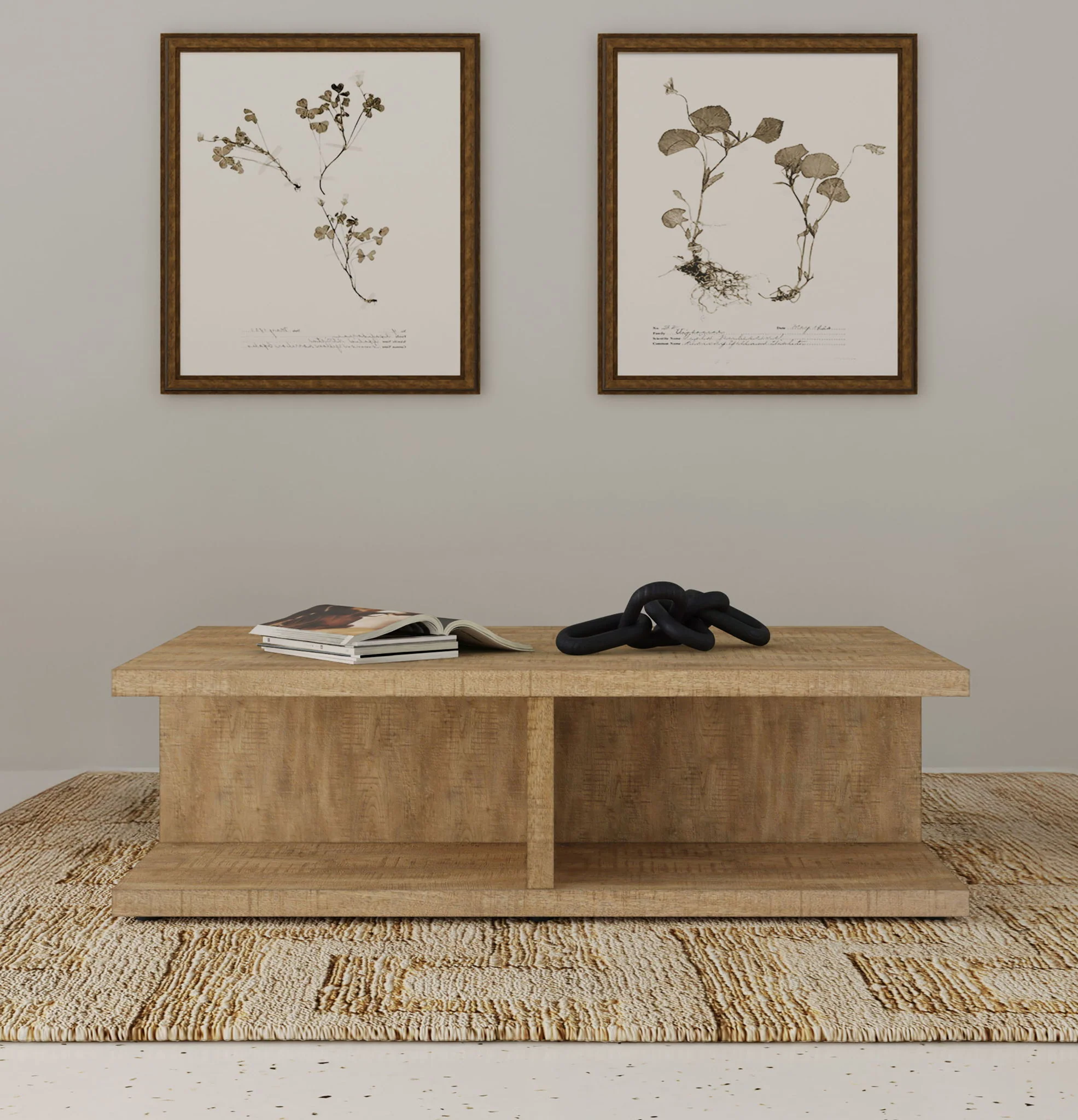 Cortona Square Engineered Wood Cocktail Coffee Table Mango - Image 2