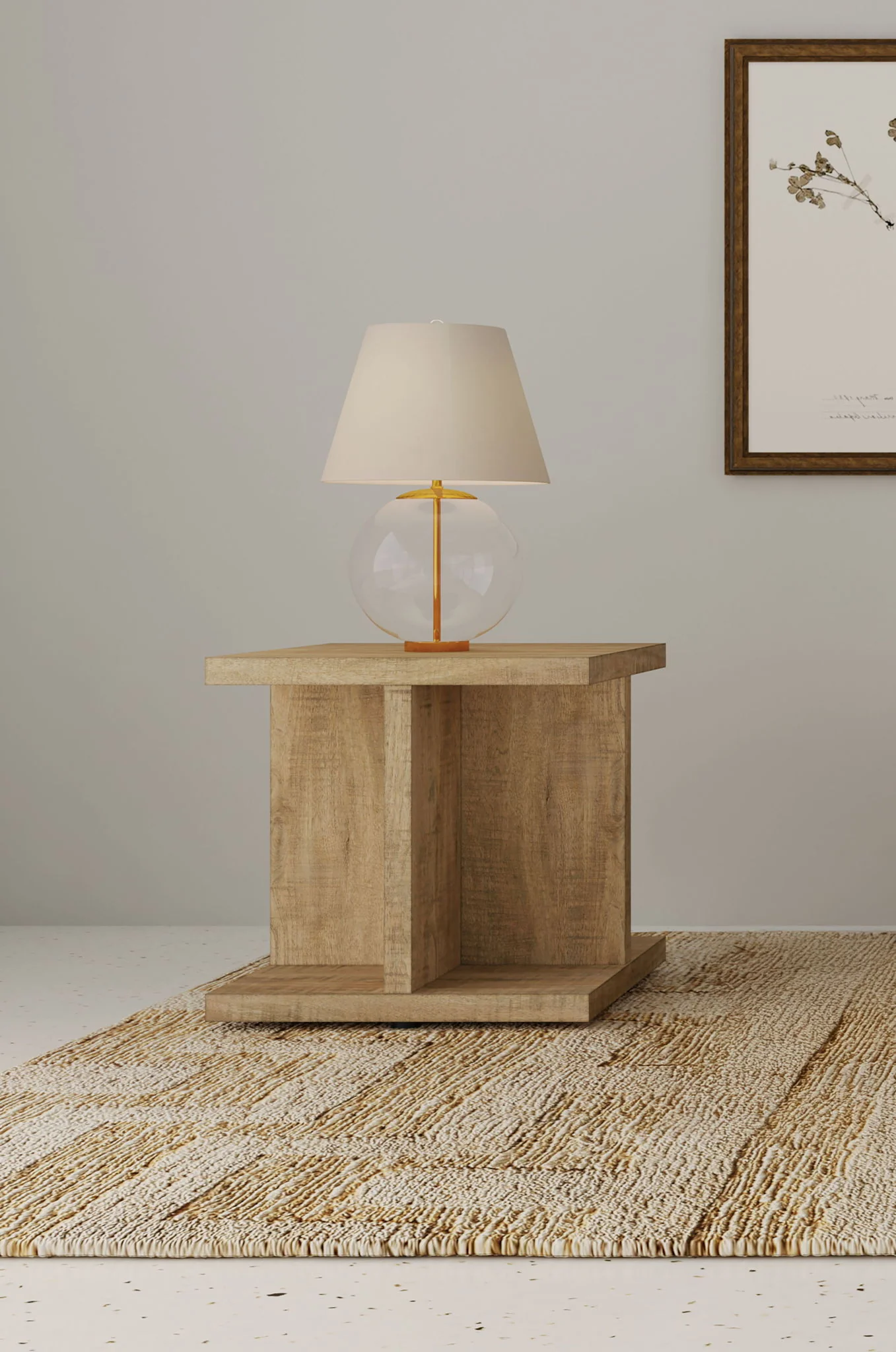 Cortona Square Engineered Wood End Side Table Mango - Image 3