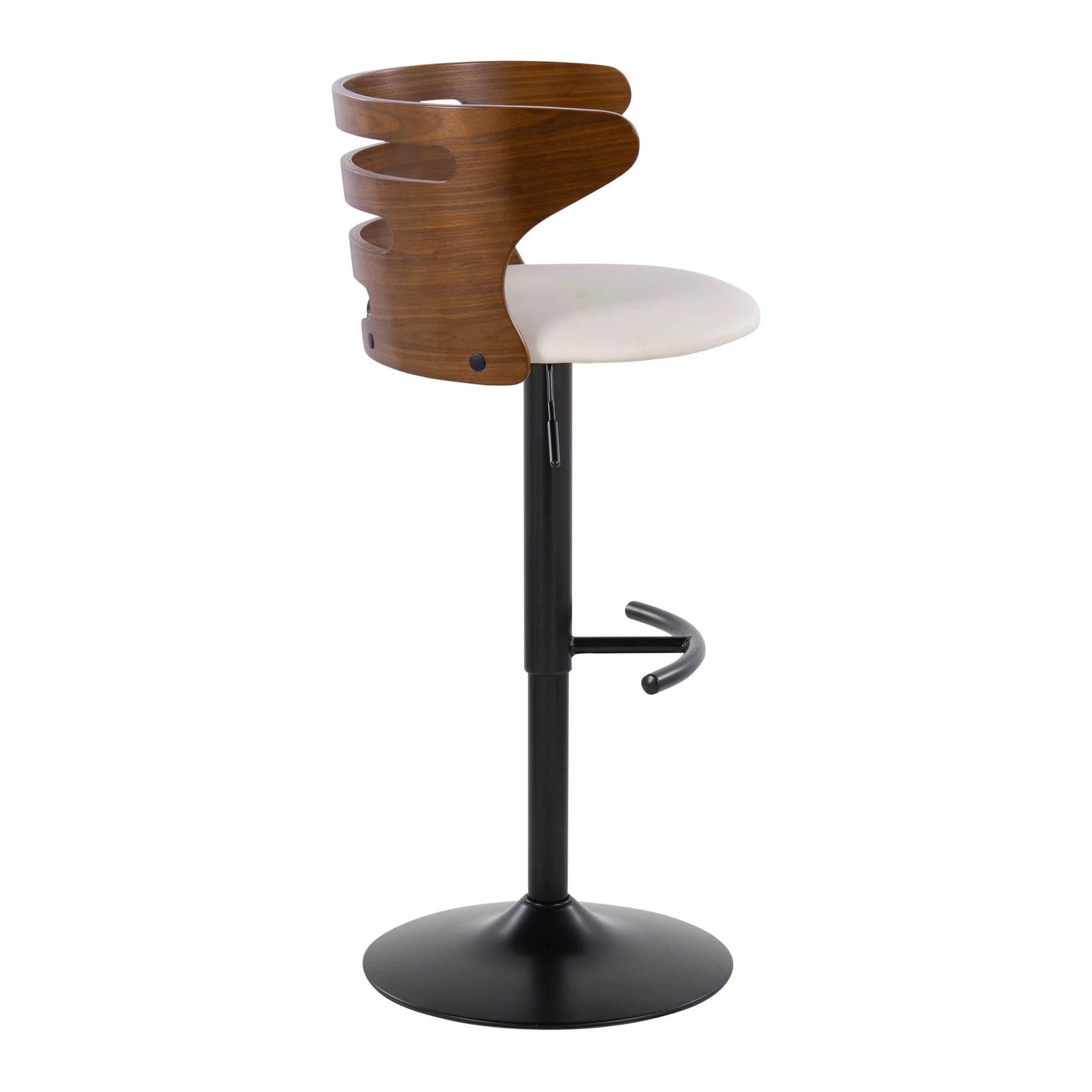Cosi - Mid Century Modern Adjustable Barstool With Swivel With Rounded T Footrest (Set of 2) - Image 5