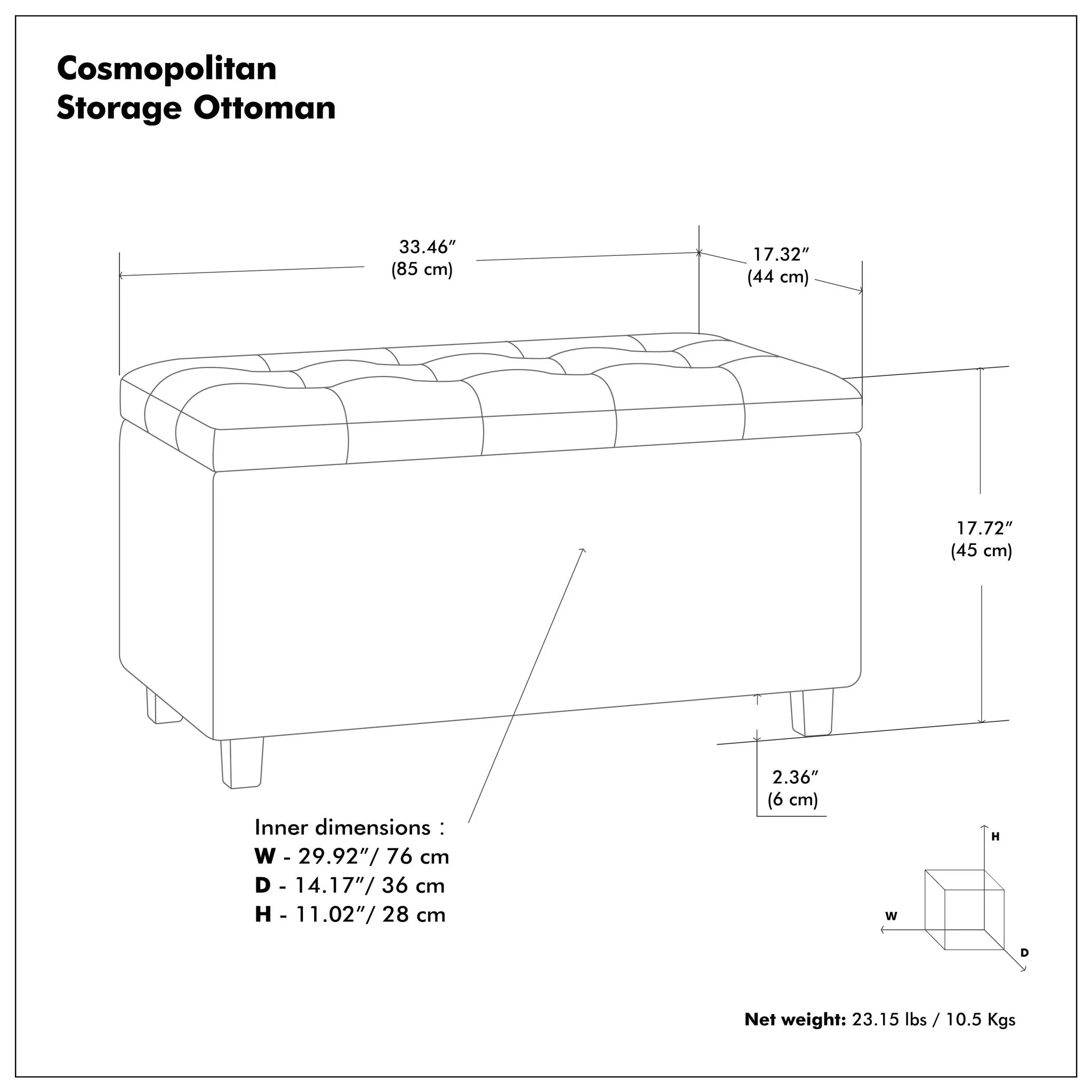 Cosmopolitan - Upholstered Storage Ottoman - Image 22