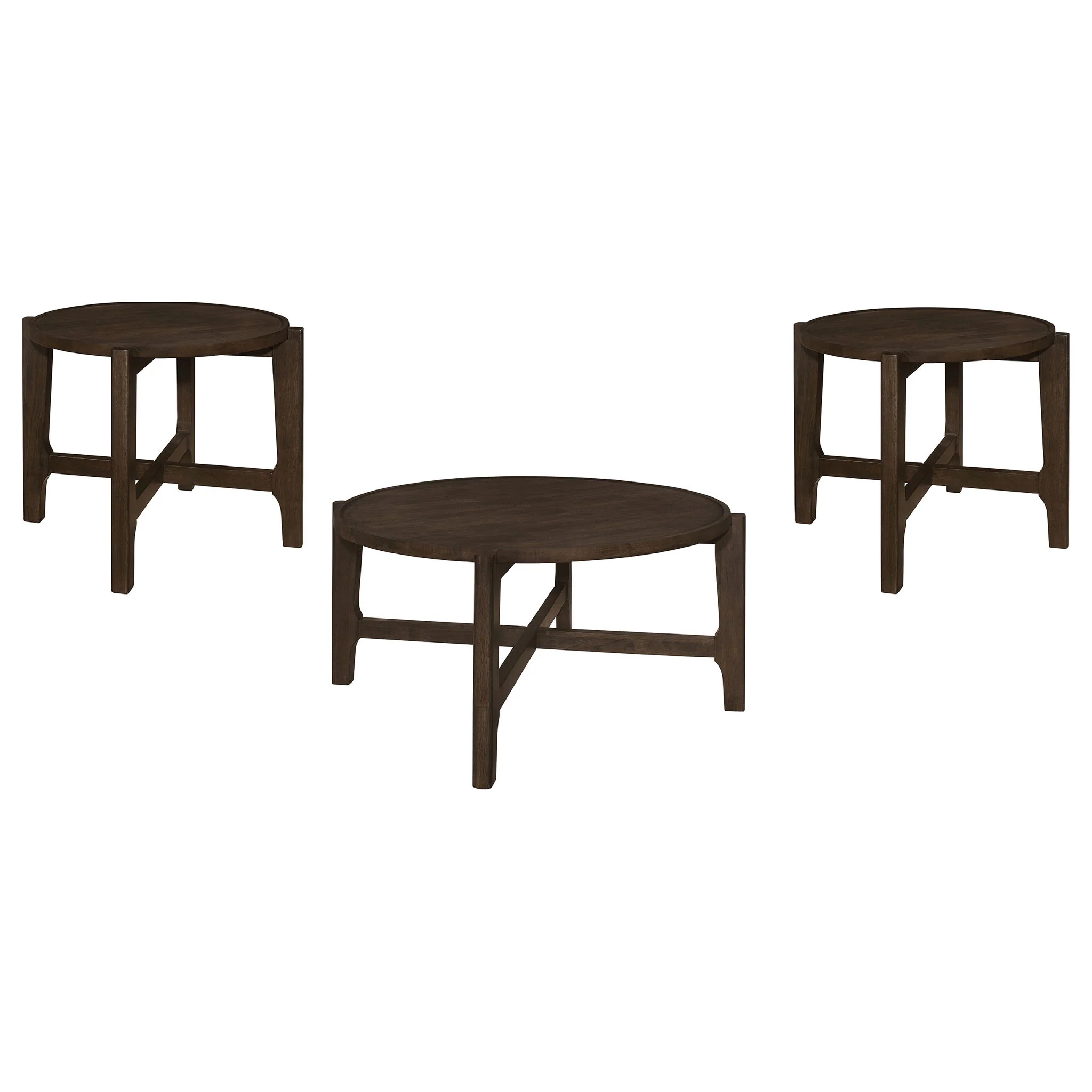 Cota 3-piece Solid Wood Coffee and End Table Set Dark Brown - Image 4