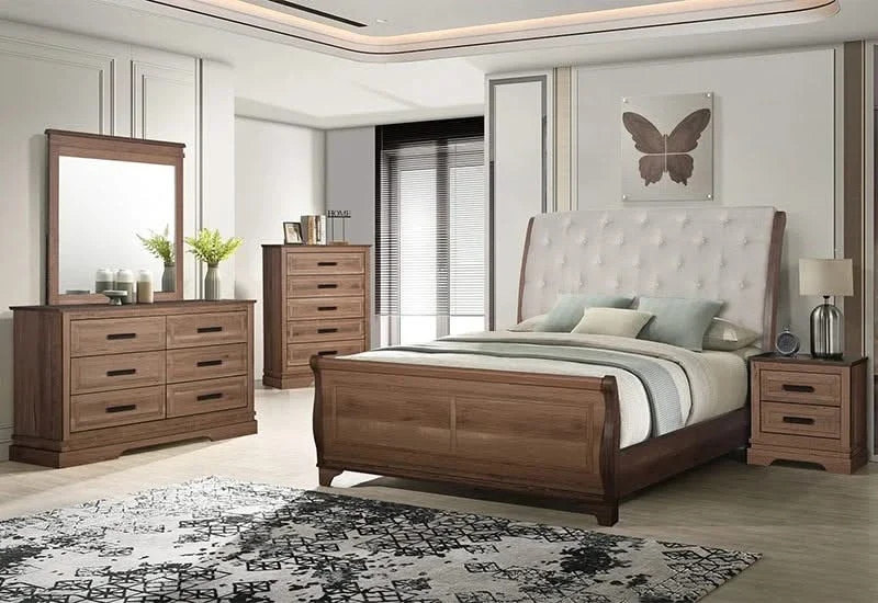 Coventry Hall 5-Drawer Chest in Pecan Wood Finish - Image 4