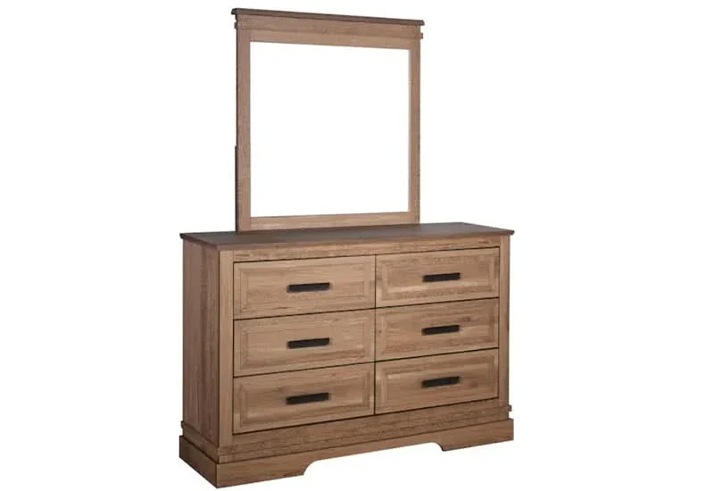 Coventry Hall 5PC Pecan Wood Bedroom Set with Upholstered Sleigh Bed in Queen or King - Image 5