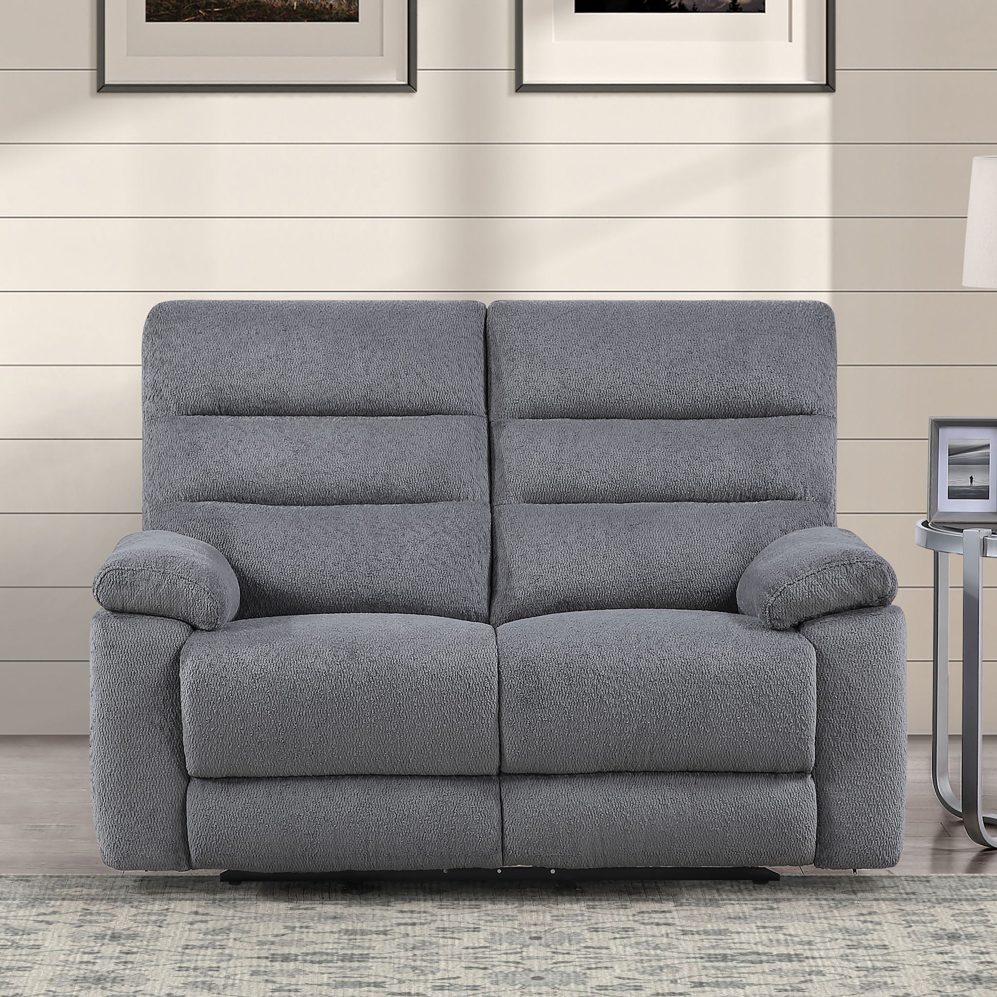 Cozy - Manual Recliner Loveseat - Gray - Image 2
