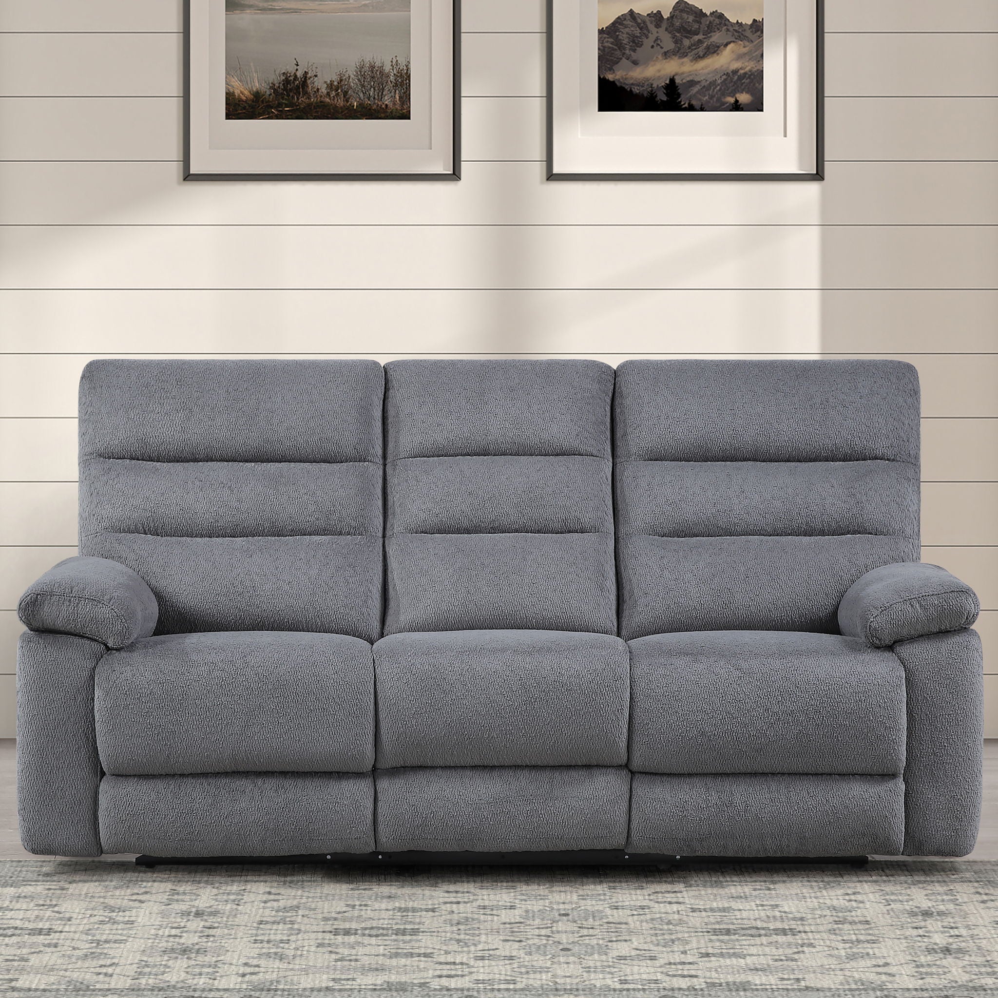 Cozy - Manual Recliner Sofa - Gray - Image 2