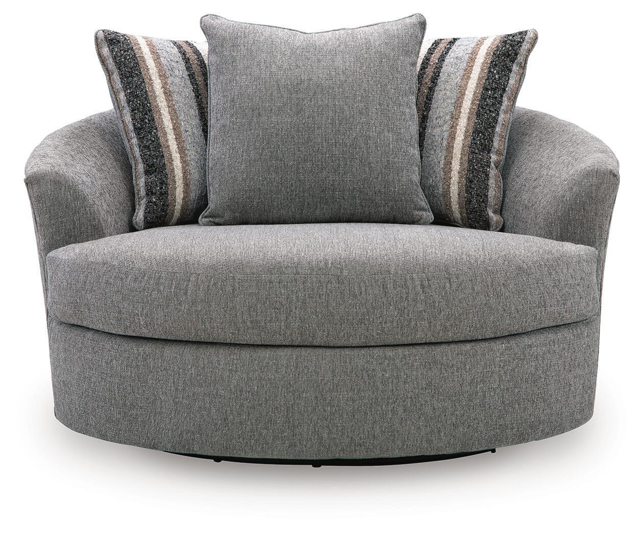 Creston Heights - Oversized Swivel Accent Chair - Smolder - Image 4