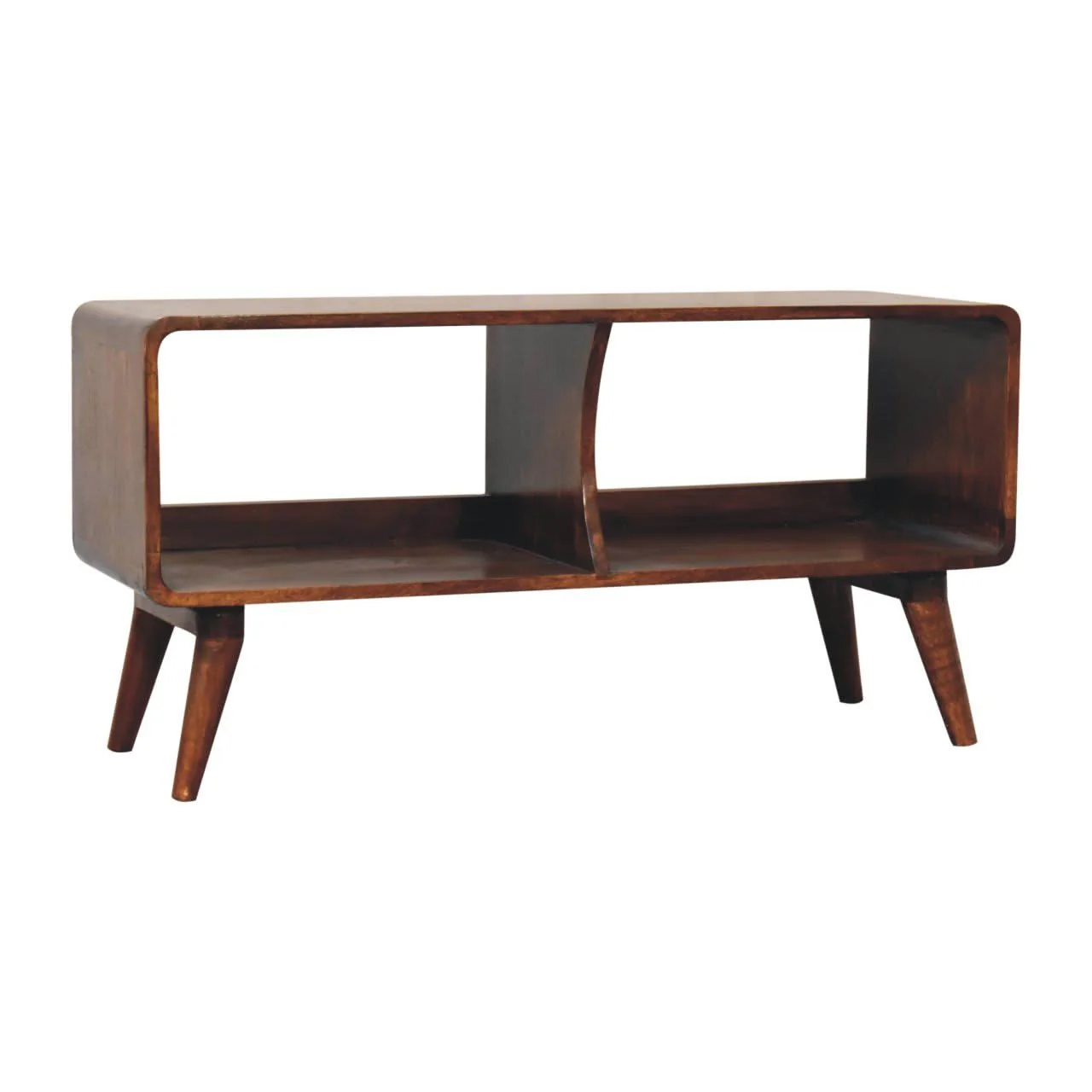 Curved Double Slot Media Unit - Dark Brown - Image 4