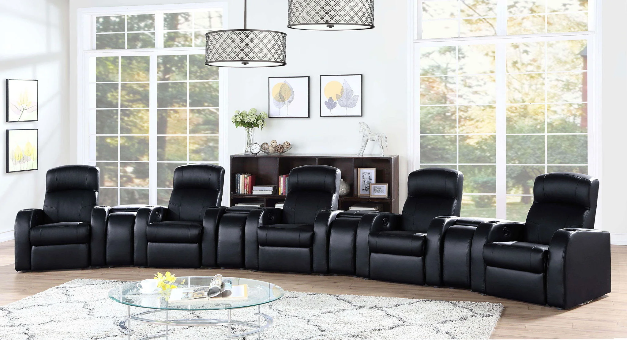 Cyrus 9-piece Upholstered Home Theater Seating - Image 3