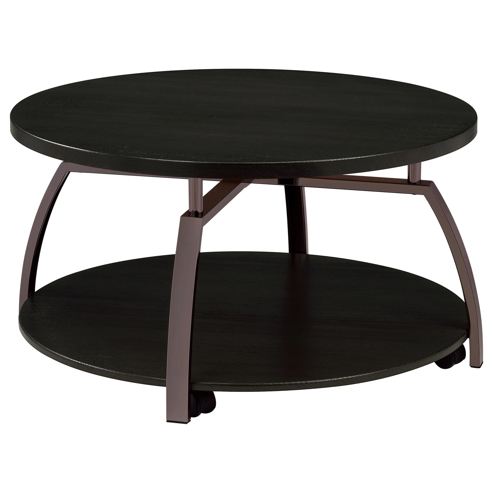Dacre 2-piece Round Coffee and End Table Set Dark Charcoal - Image 4