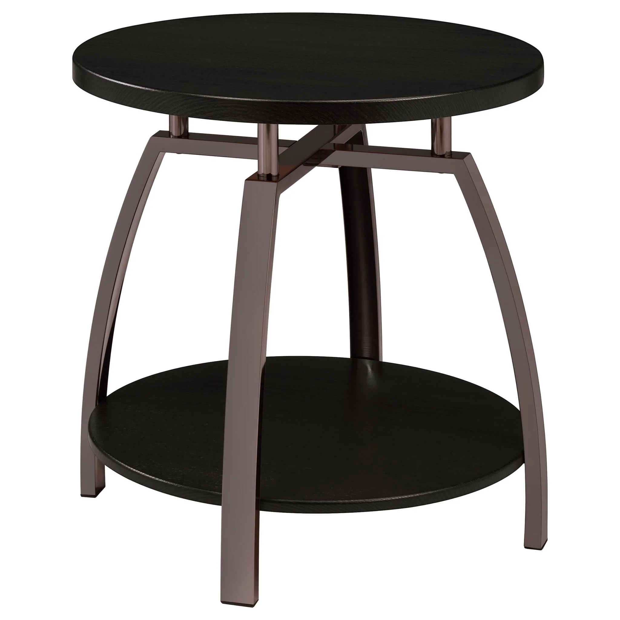 Dacre 3-piece Round Coffee and End Table Set Dark Charcoal - Image 2