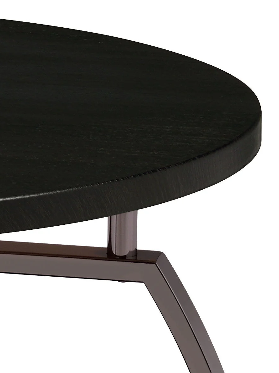 Dacre Round Engineered Wood Top Coffee Table Dark Charcoal - Image 4