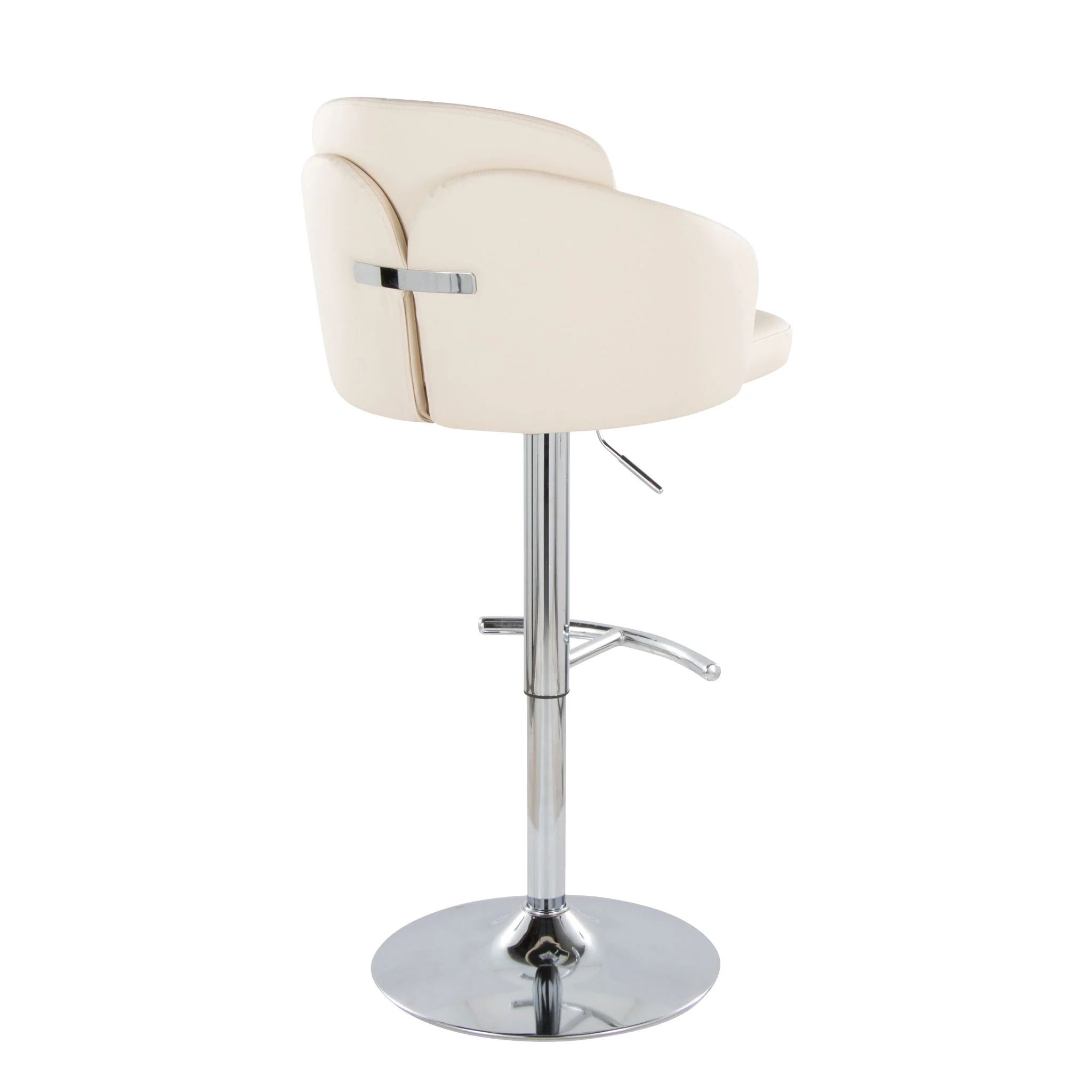Dahlia - Contemporary Adjustable Barstool With Swivel With Rounded T Footrest (Set of 2) - Image 4
