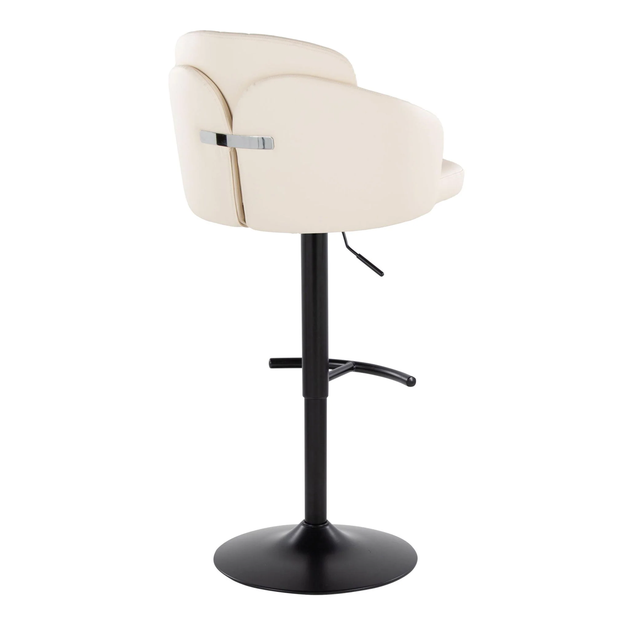 Dahlia - Contemporary Adjustable Barstool With Swivel With Rounded T Footrest (Set of 2) - Image 5