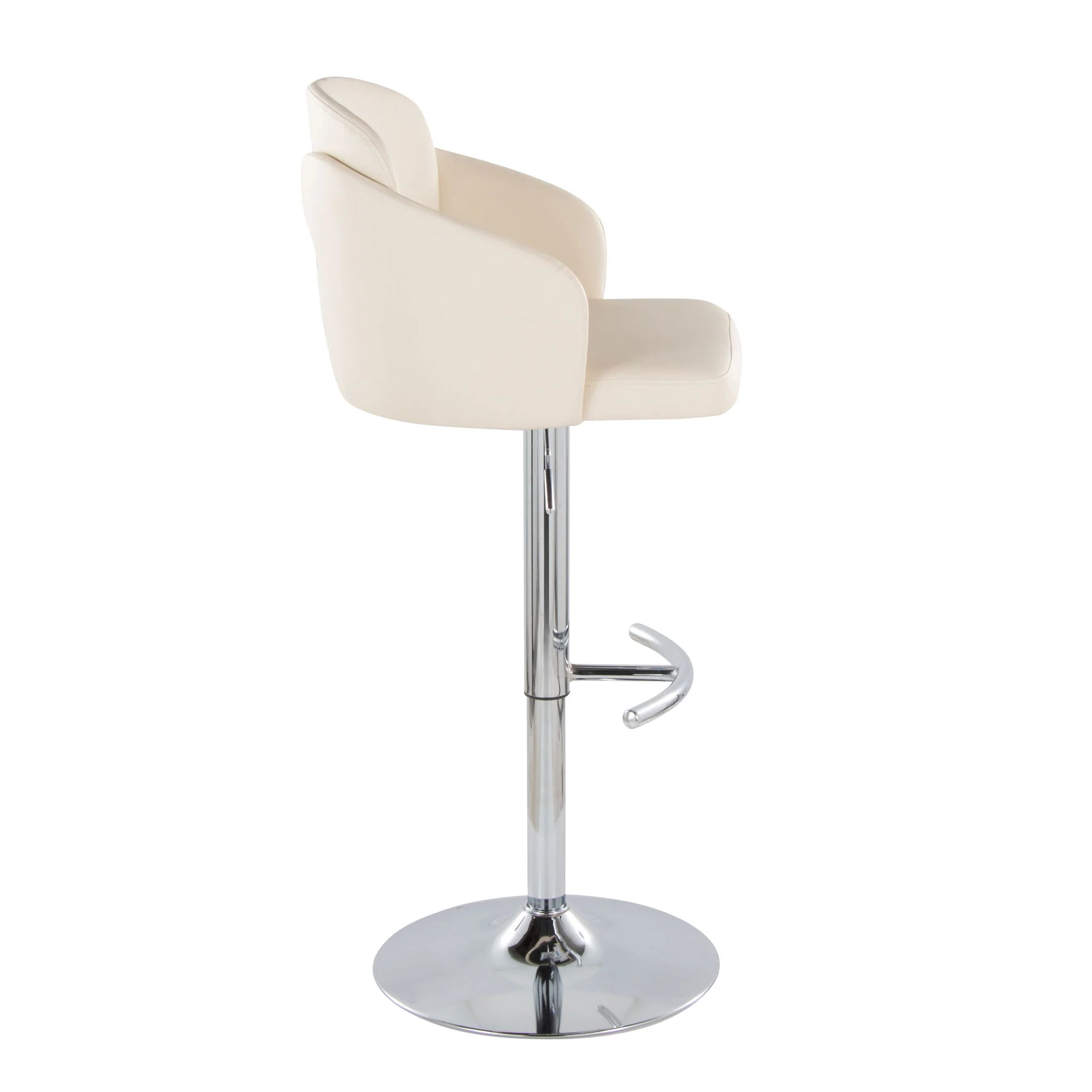 Dahlia - Contemporary Adjustable Barstool With Swivel With Rounded T Footrest (Set of 2) - Image 6