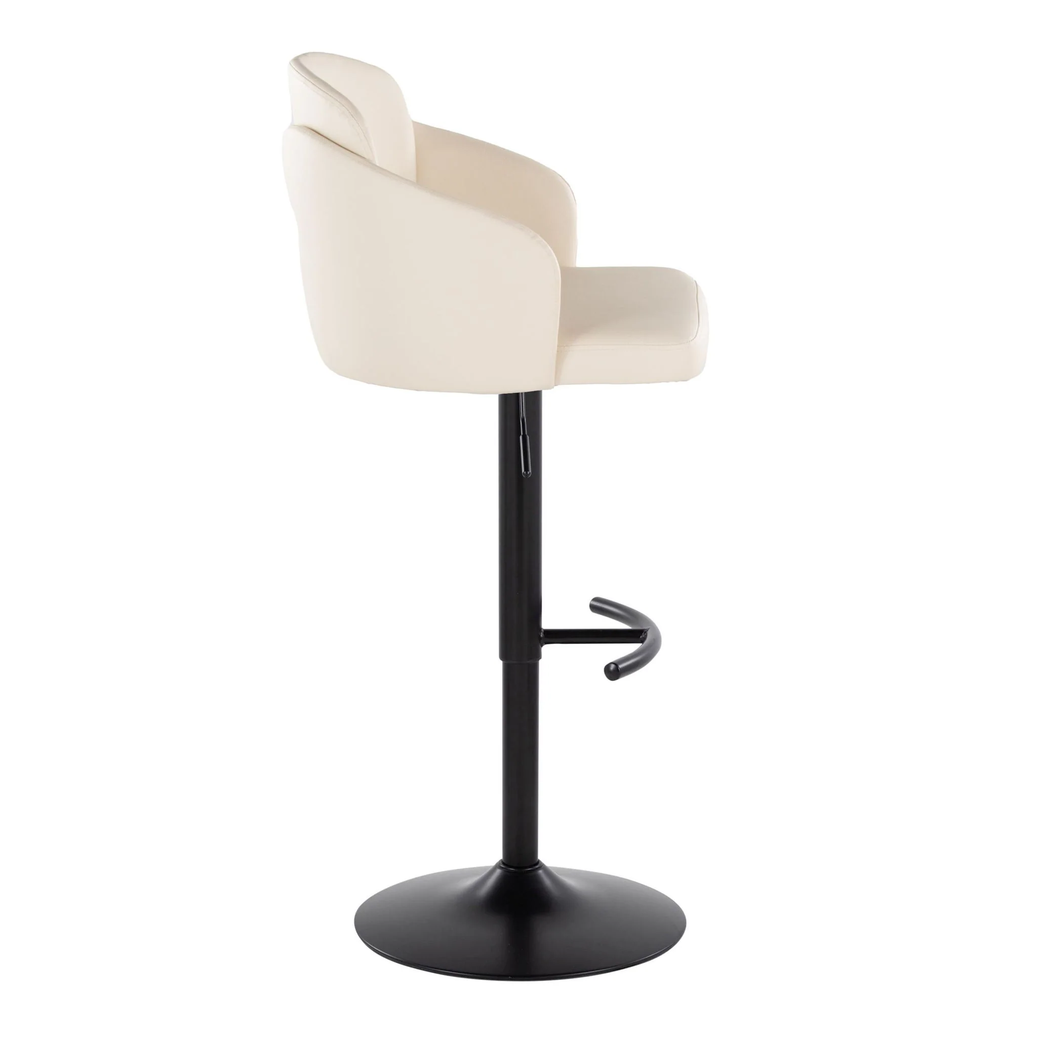 Dahlia - Contemporary Adjustable Barstool With Swivel With Rounded T Footrest (Set of 2) - Image 8