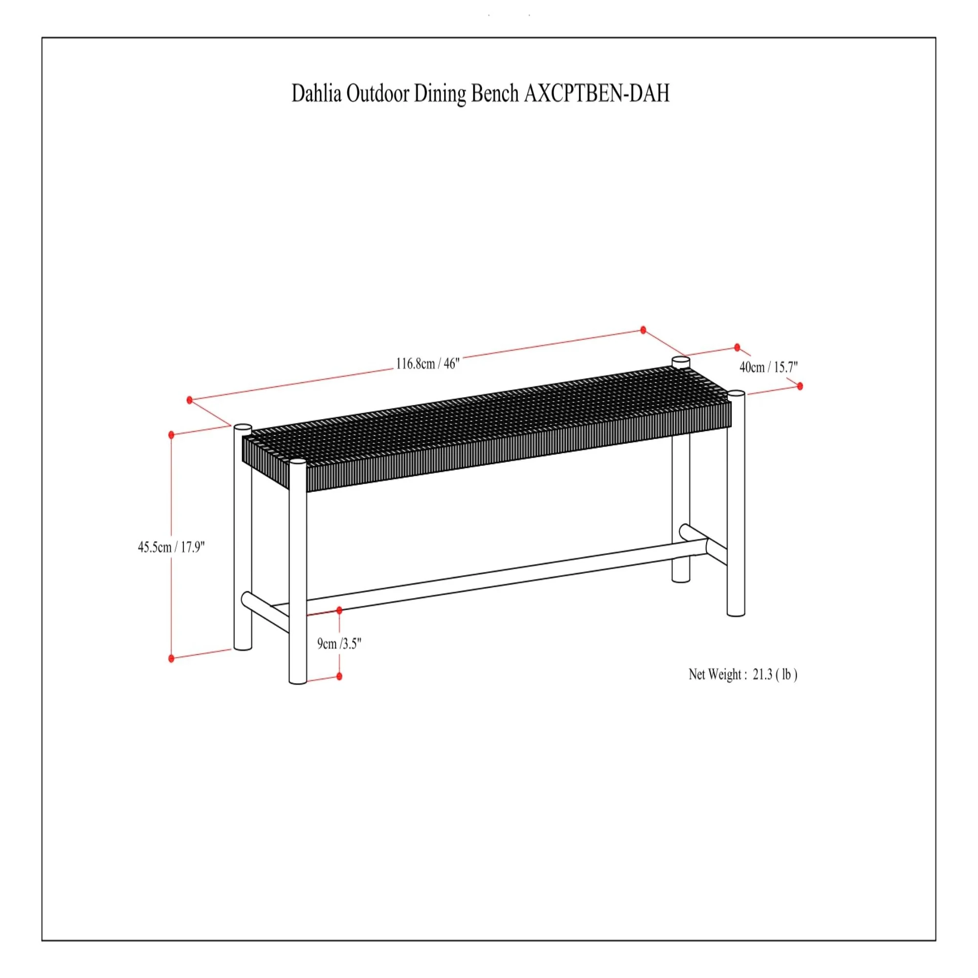 Dahlia - Outdoor Indoor Contemporary Bench - Image 7