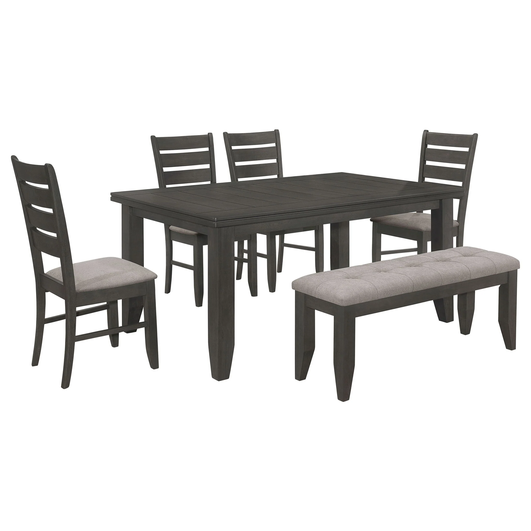 Dalila 6-piece Rectangular Dining Table Set Dark Grey - Image 4