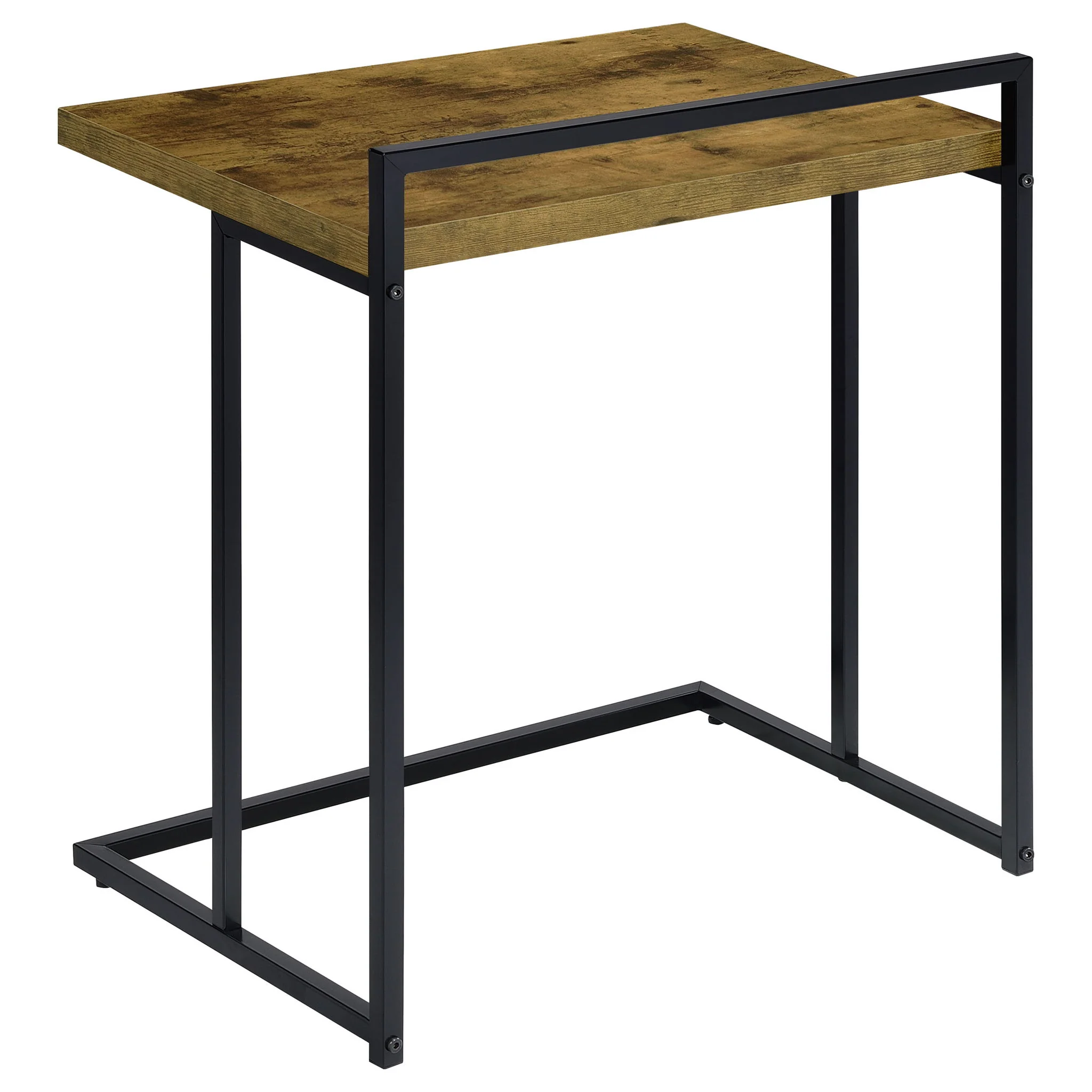Dani Rectangular C-Shaped Sofa Side Table Rustic Nutmeg - Image 2