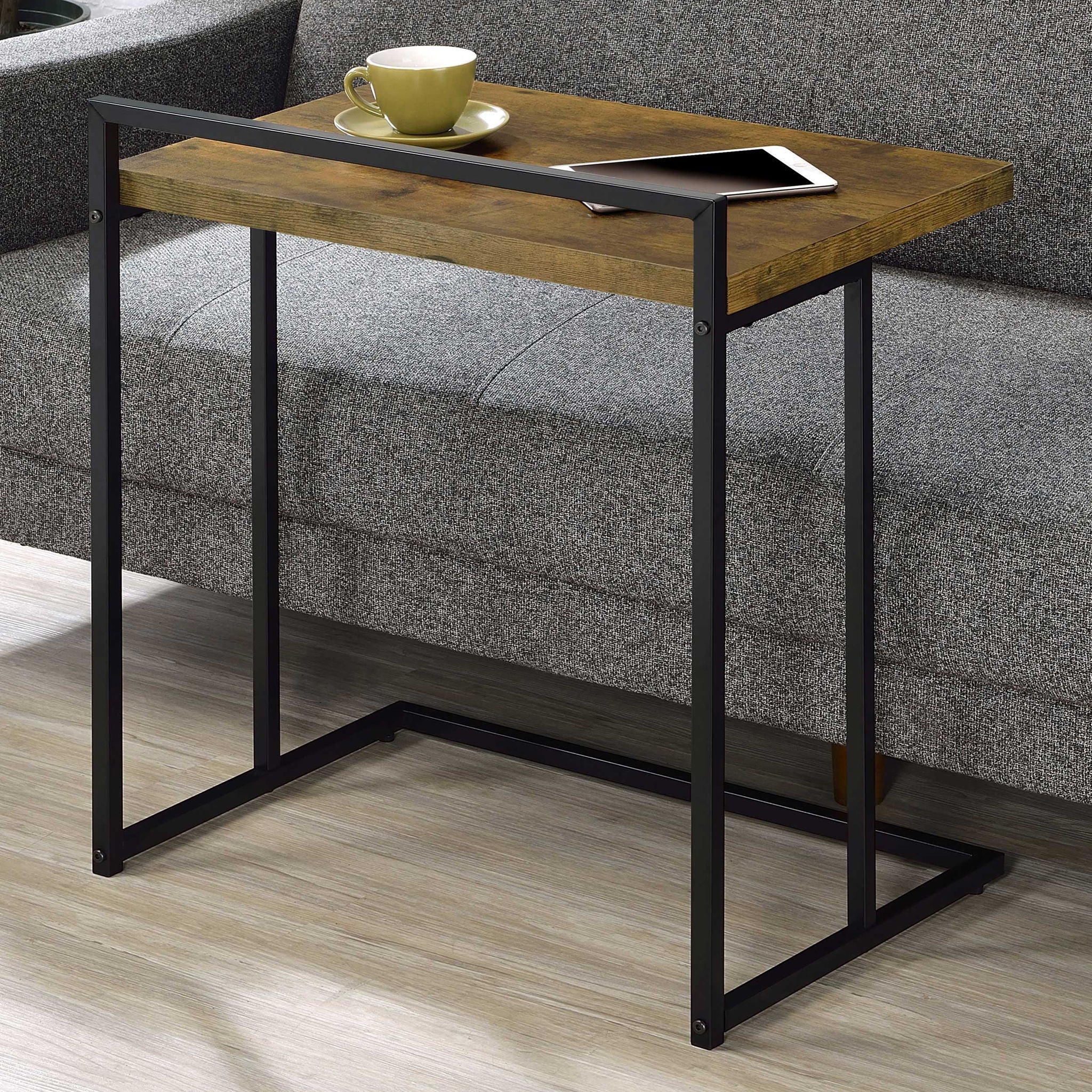 Dani Rectangular C-Shaped Sofa Side Table Rustic Nutmeg - Image 4
