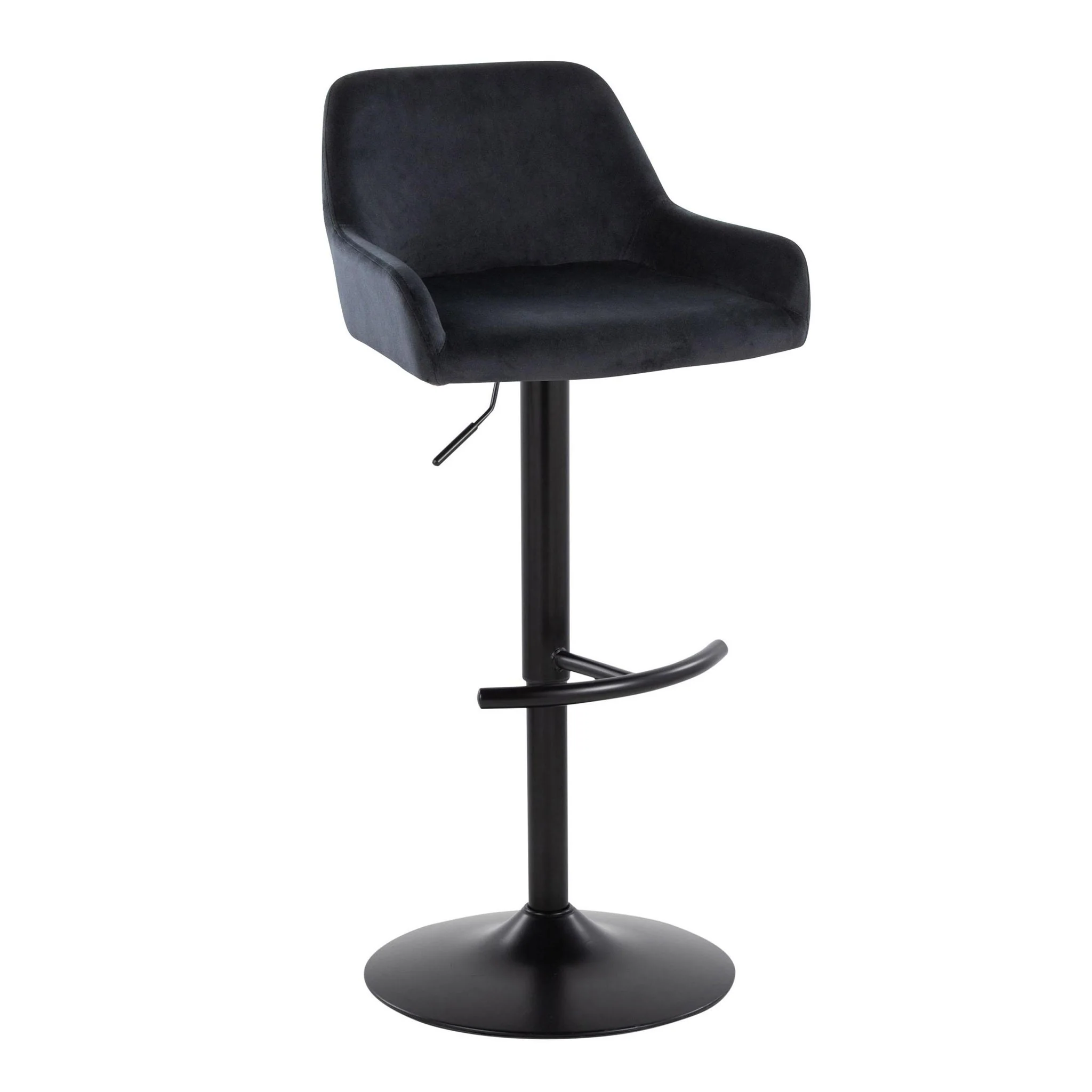 Daniella - Contemporary Adjustable Barstool With Swivel With Rounded T Footrest (Set of 2) - Image 3
