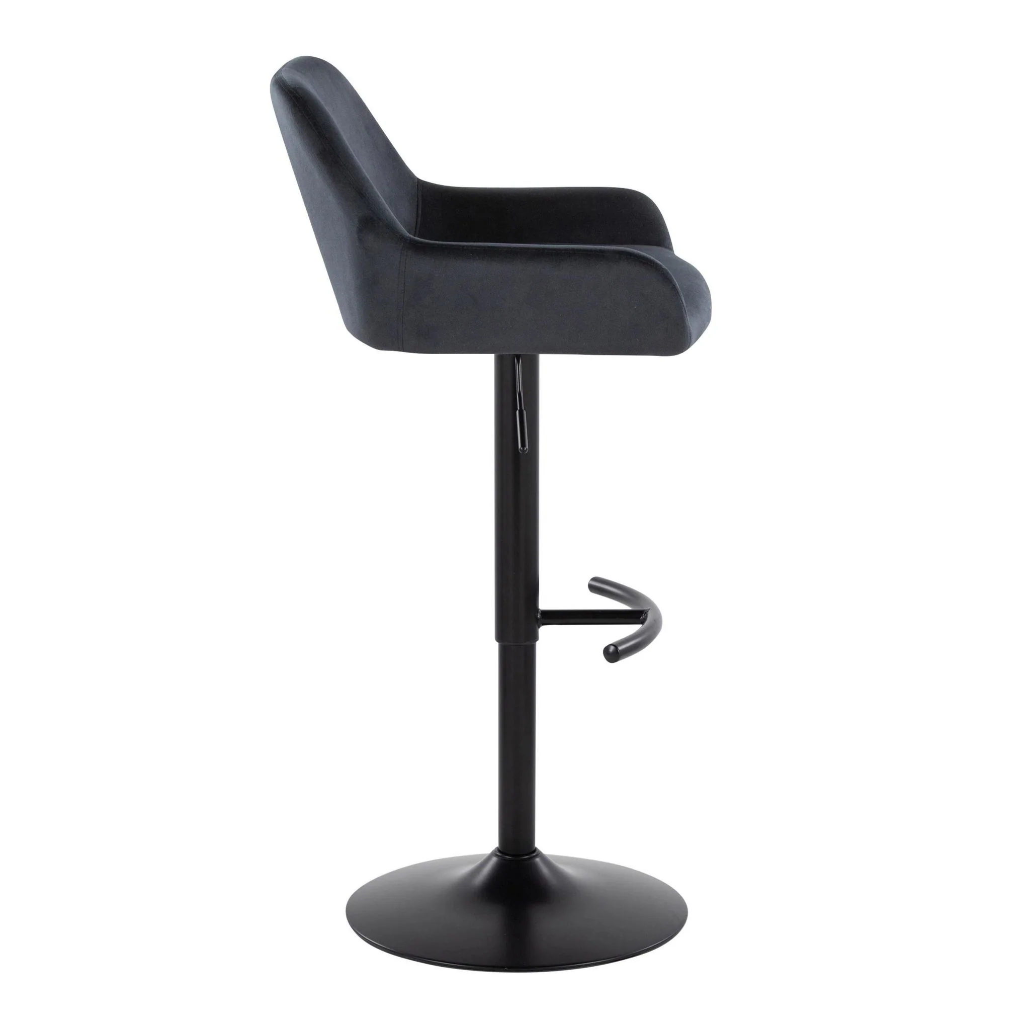 Daniella - Contemporary Adjustable Barstool With Swivel With Rounded T Footrest (Set of 2) - Image 4