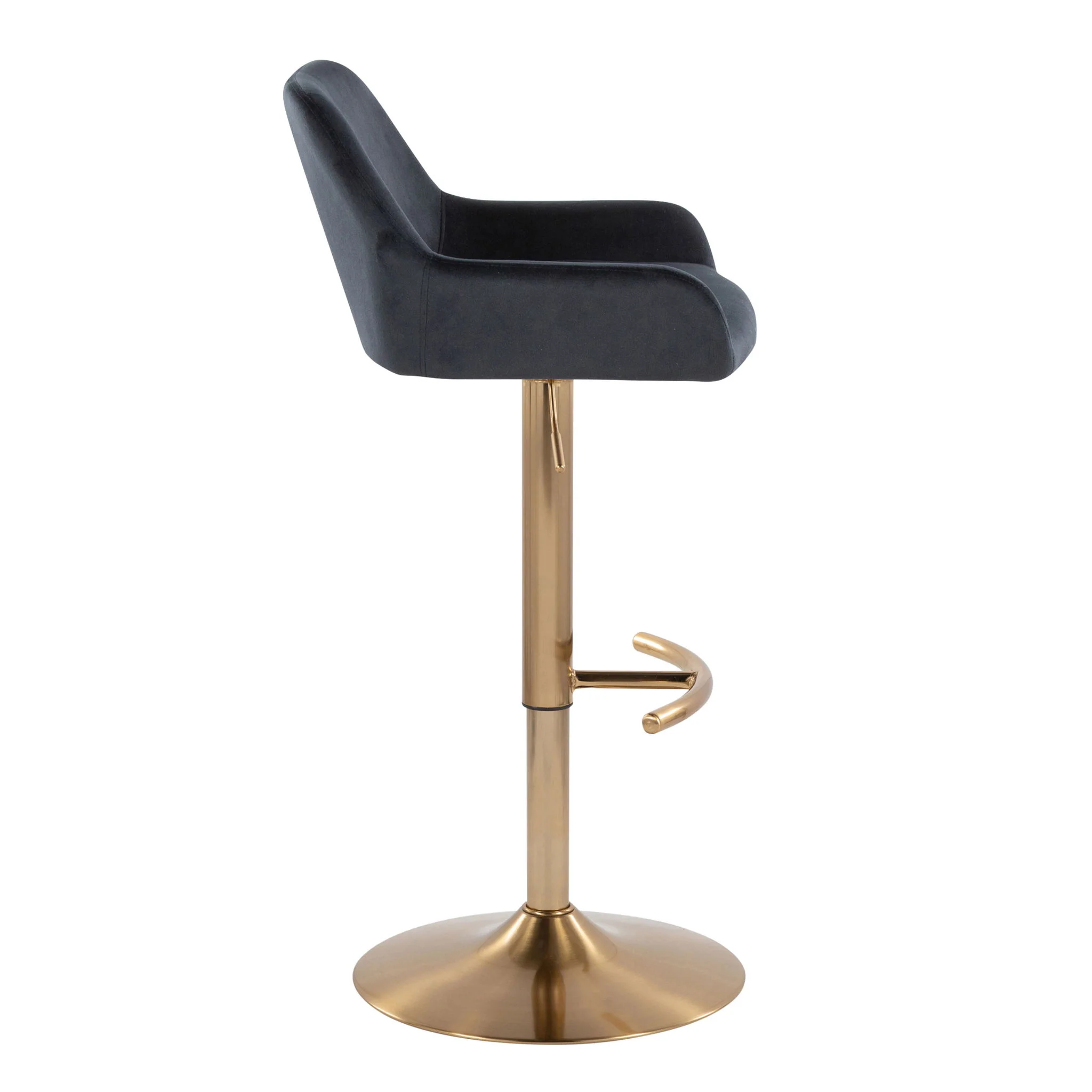 Daniella - Contemporary Adjustable Barstool With Swivel With Rounded T Footrest (Set of 2) - Image 6