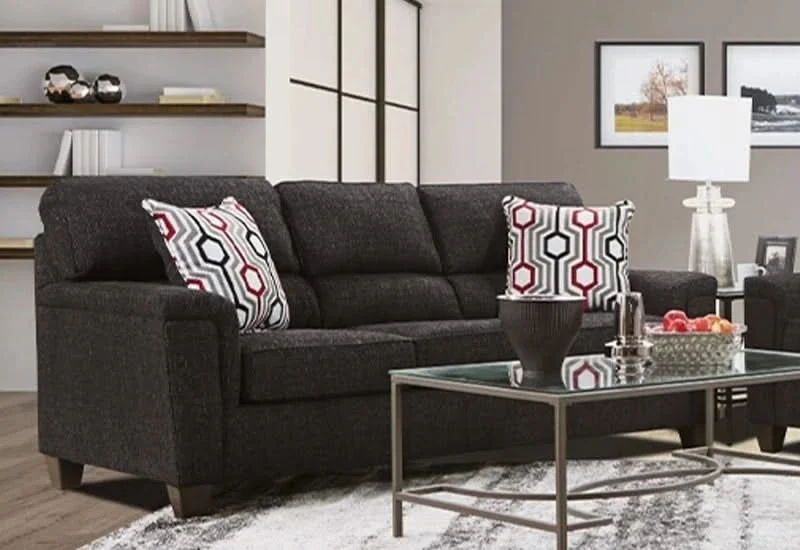 Dante Onyx Charcoal Sofa and Loveseat Living Room Set with Accent Pillows - Image 2