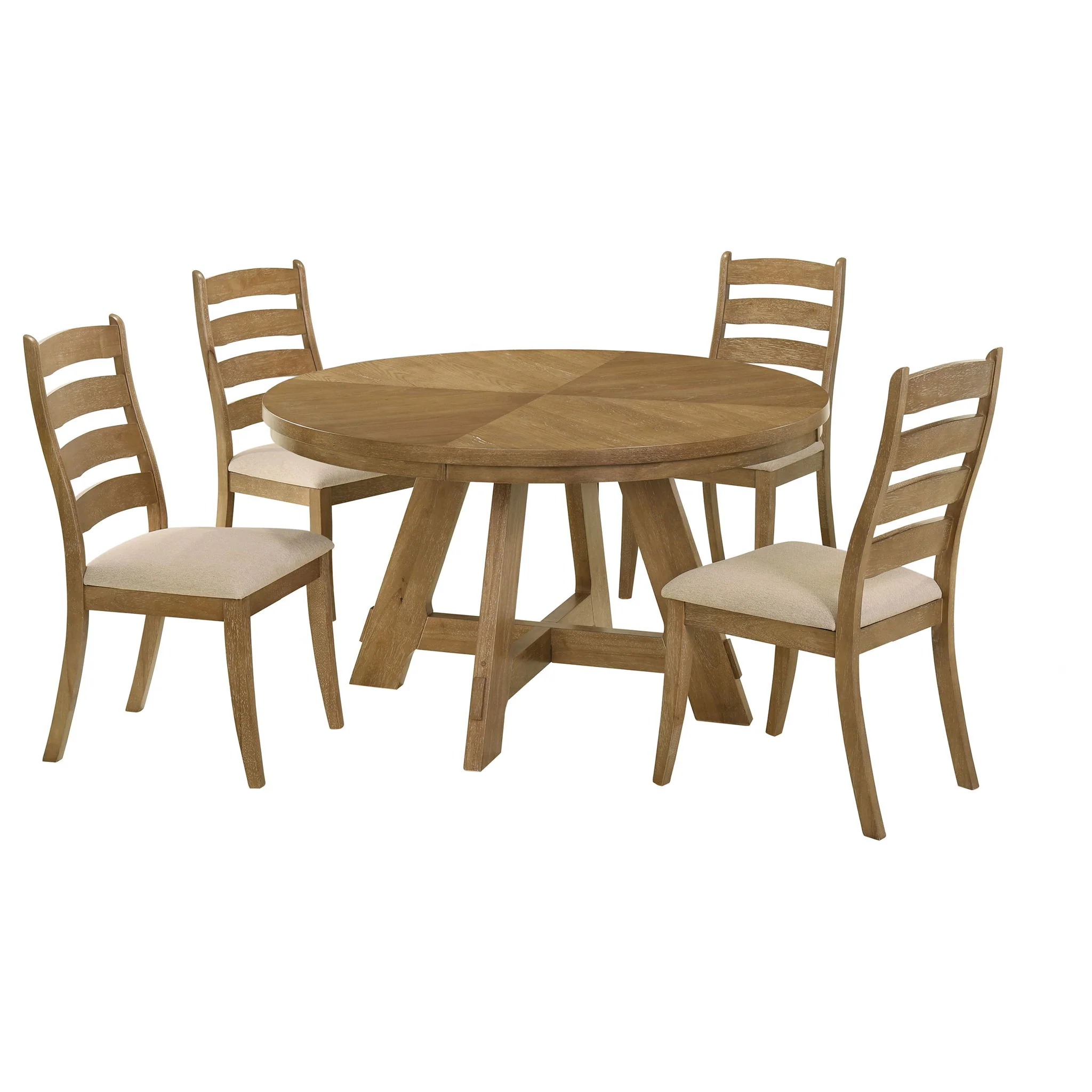 Danvers 5-piece Dining Table Set Brown Oak and Latte - Image 4