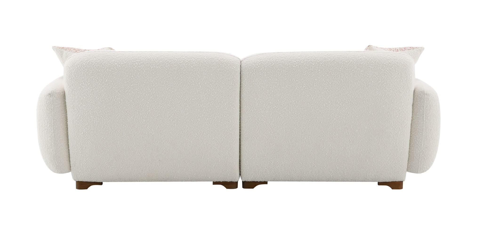 Darius - Boucle Sofa With 2 Toss Pillows - Beige - Image 3