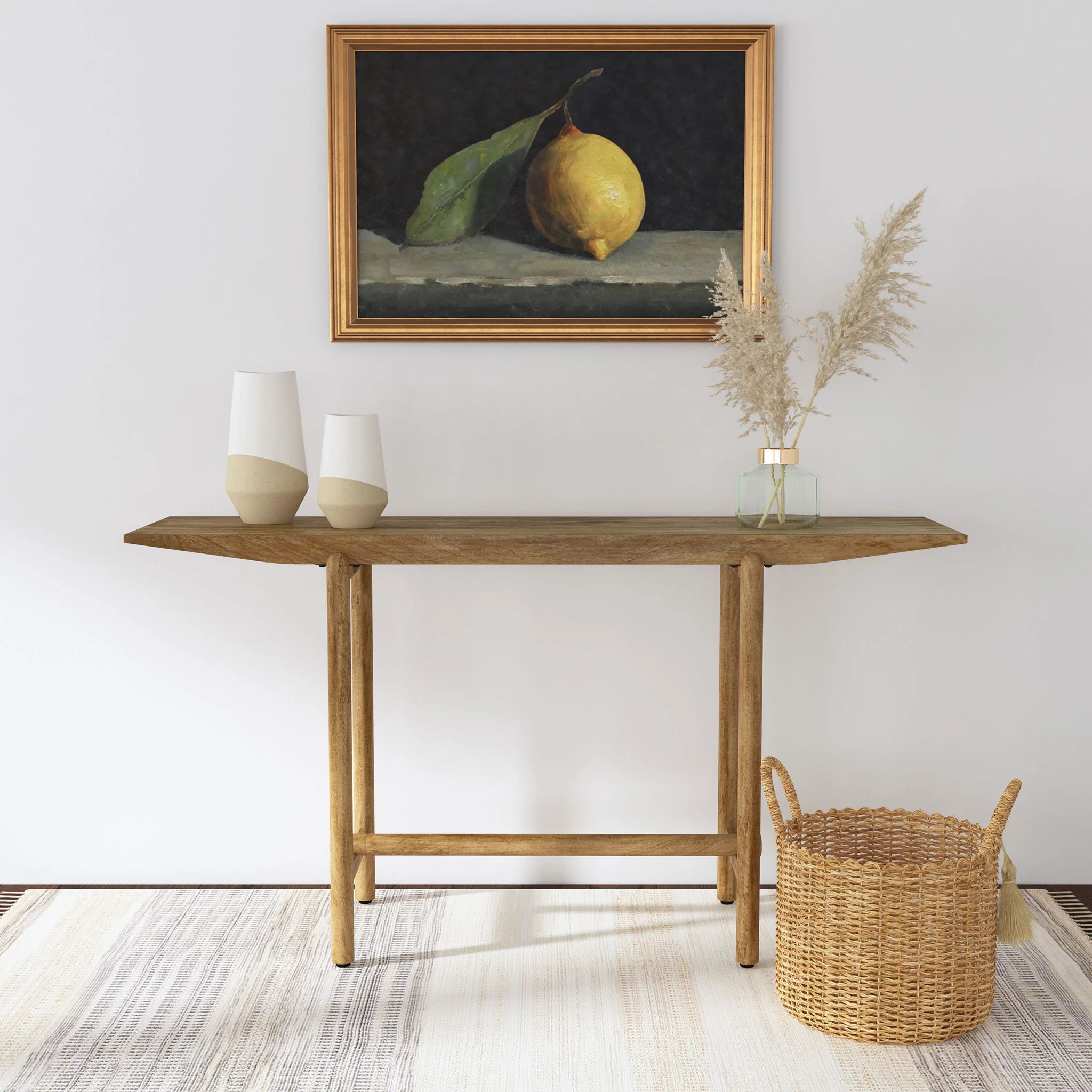 Darius Solid Wood Entryway Console Table Natural Mango - Image 2
