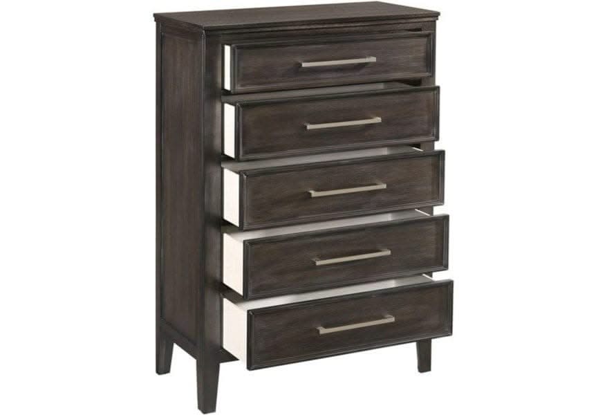Davidson Nutmeg Brown Modern 5 Drawer Chest - Image 2