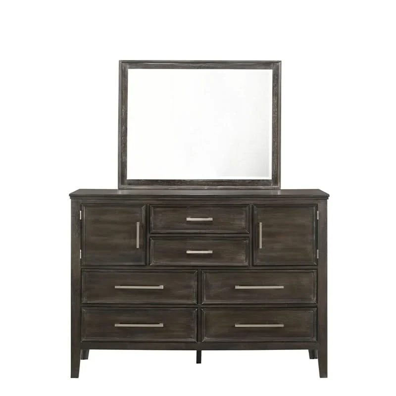 Davidson Nutmeg Brown Framed Mirror with Modern Design - Image 2