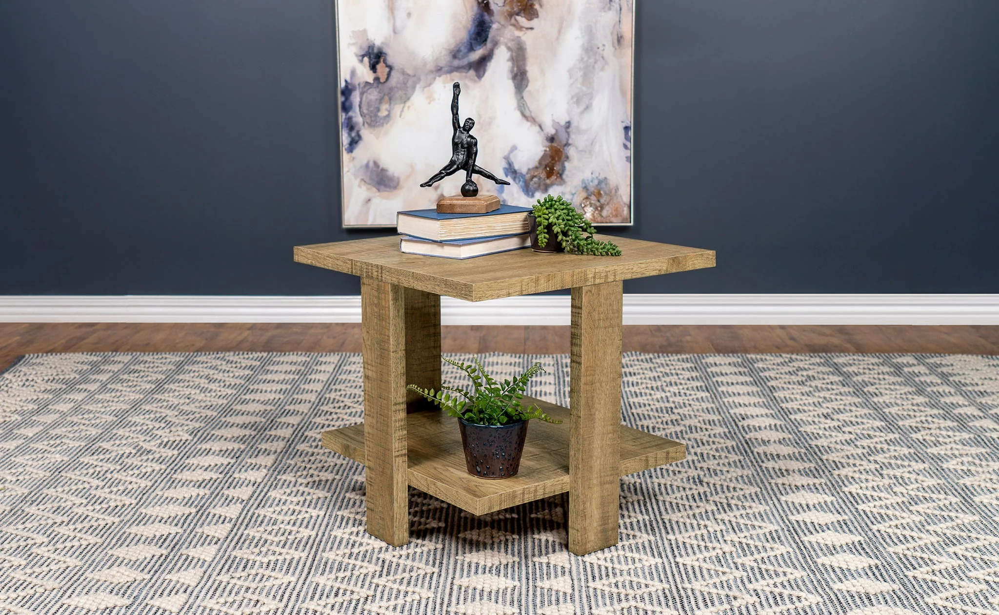 Dawn Square Engineered Wood End Table Mango Brown - Image 3