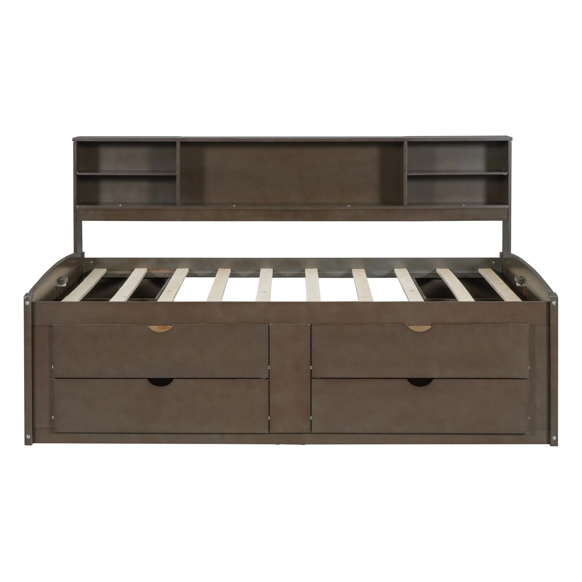 Daybed With 2 Bedside Cabinets, Upper Shelves And 4 Drawers - Image 10