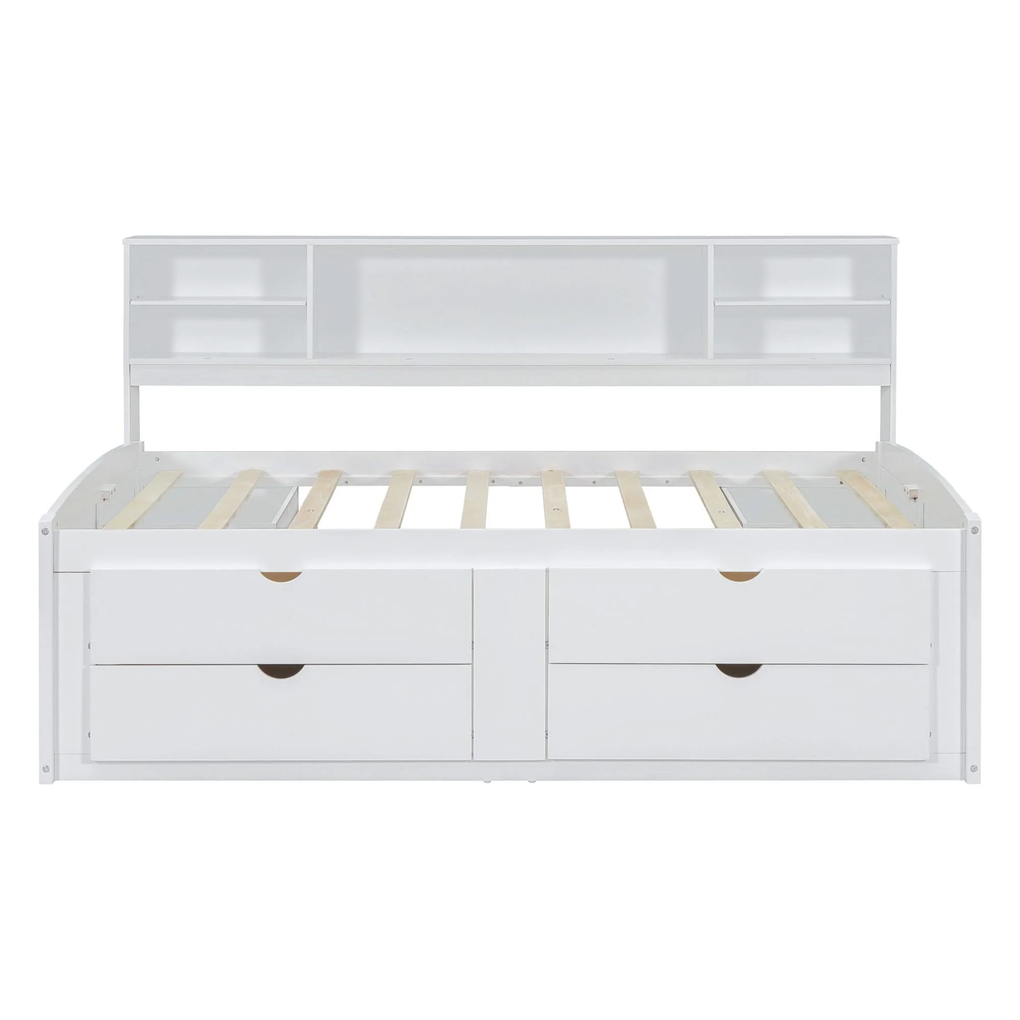 Daybed With 2 Bedside Cabinets, Upper Shelves And 4 Drawers - Image 6