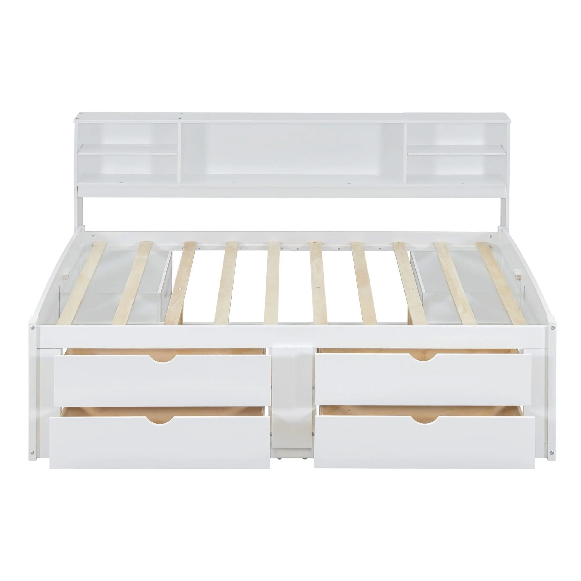 Daybed With 2 Bedside Cabinets, Upper Shelves And 4 Drawers - Image 7