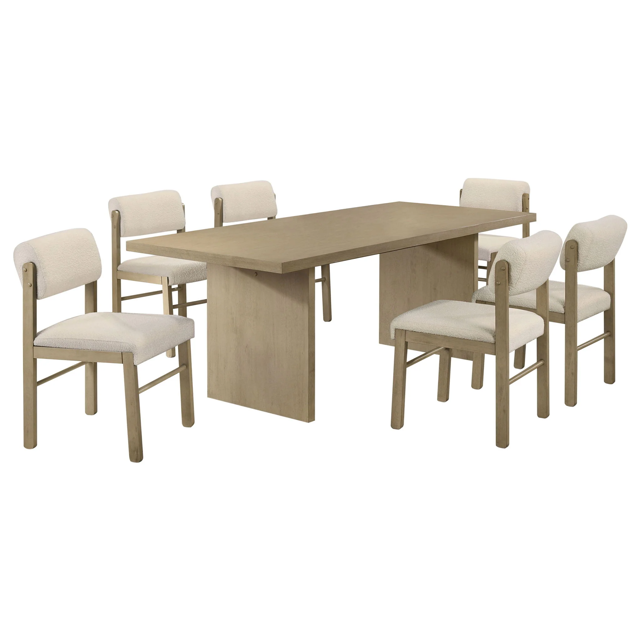 Decker 7-piece 82-inch Rectangular Dining Set Cream and Natural Oak - Image 2