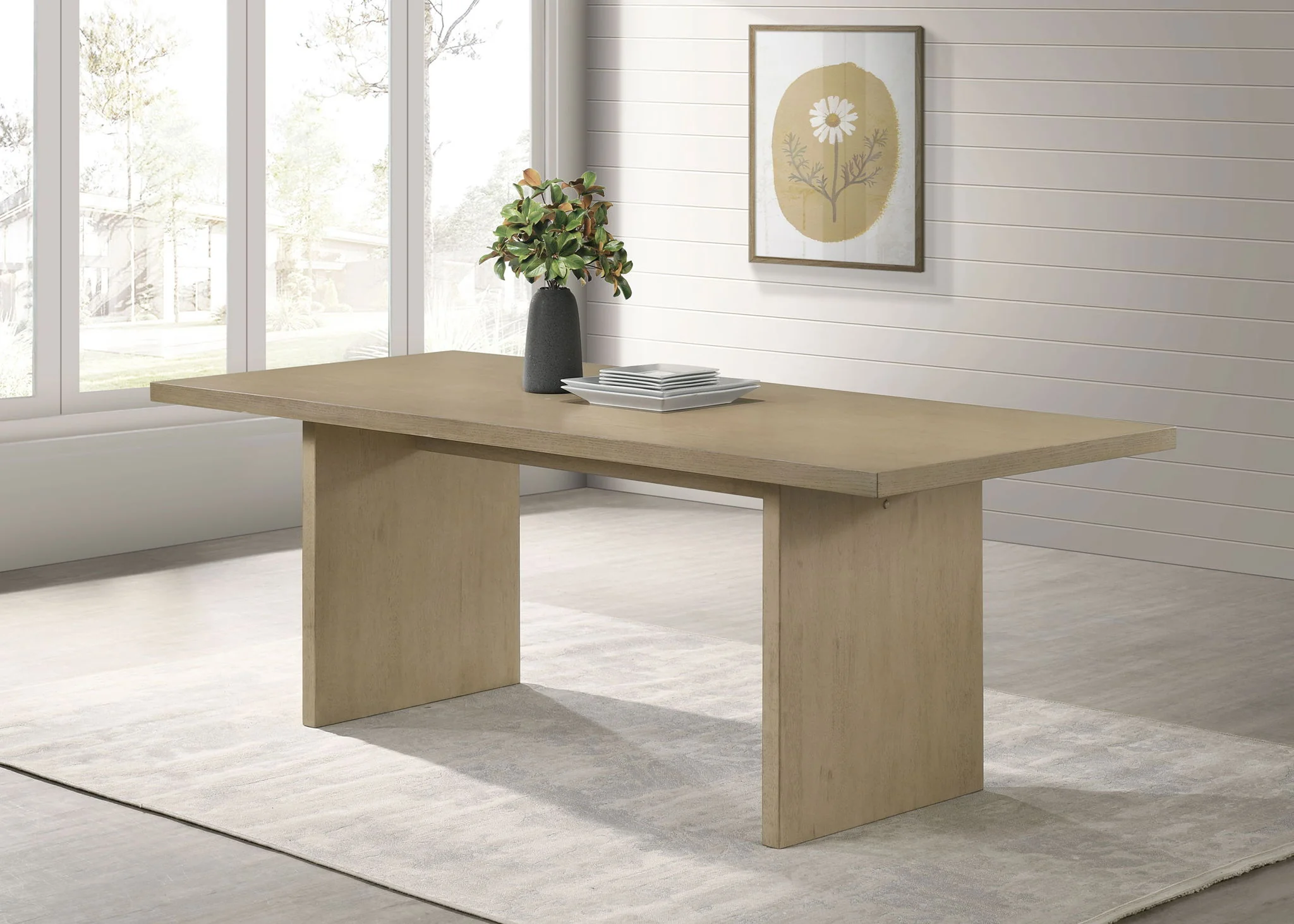 Decker 82-inch Rectangular Wood Dining Table Natural Oak - Image 2