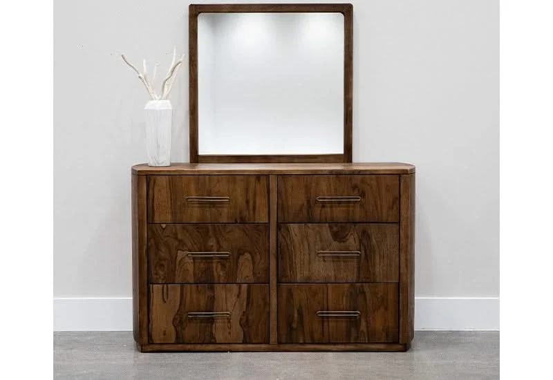 Deepika Brown Mango/Teak 6 Drawers Dresser - Image 2