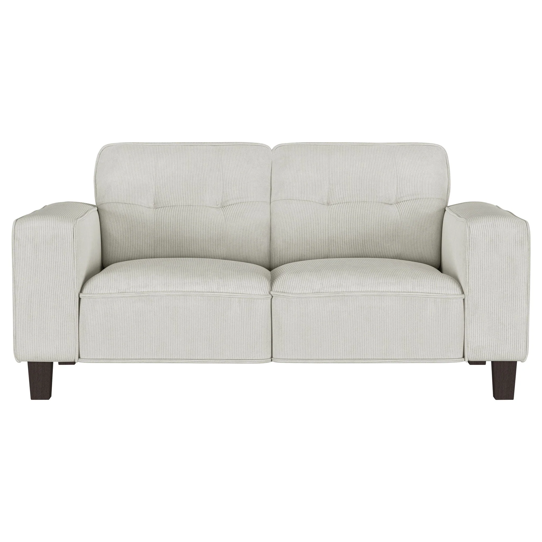 Deerhurst Upholstered Track Arm Tufted Loveseat Greige - Image 2