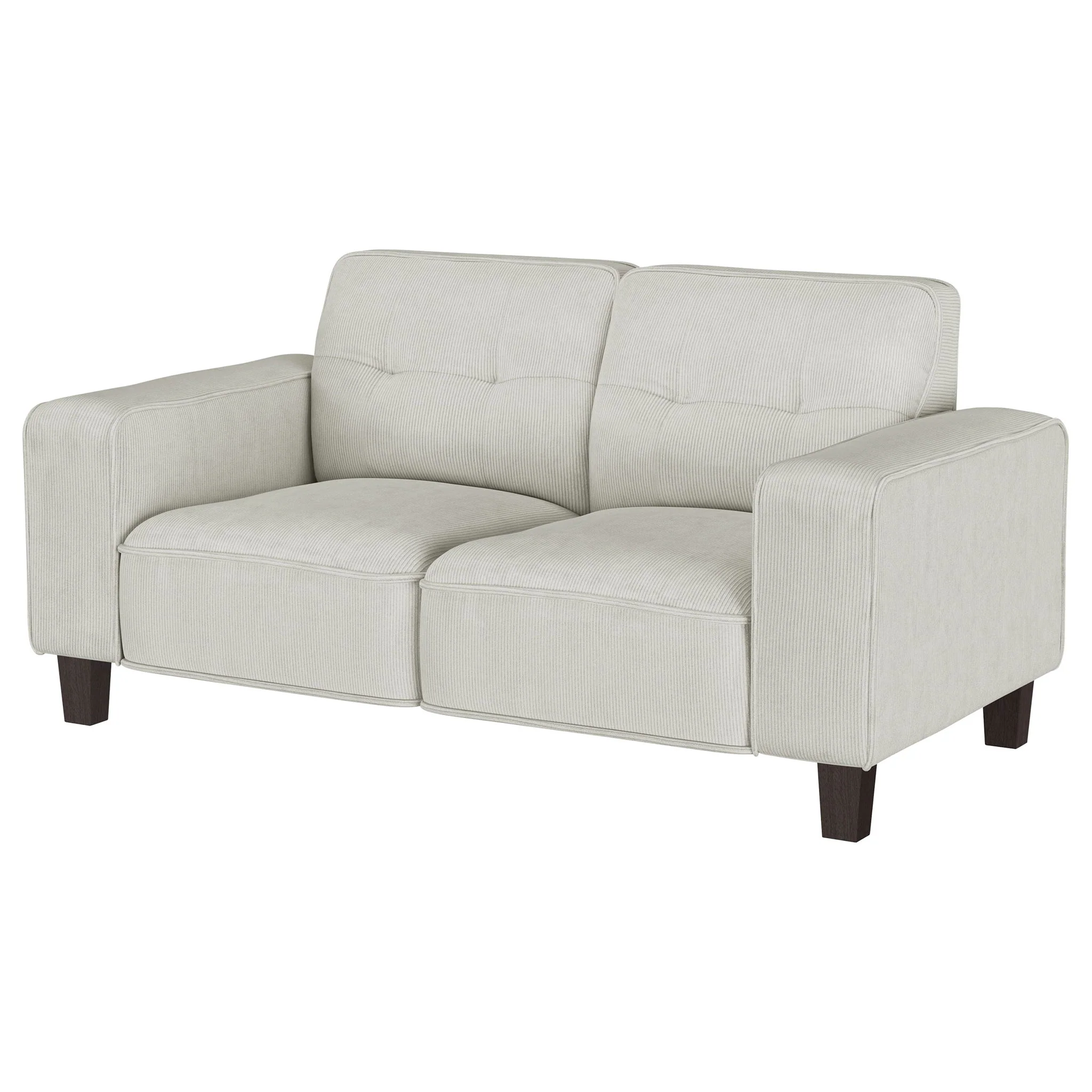 Deerhurst Upholstered Track Arm Tufted Loveseat Greige - Image 3