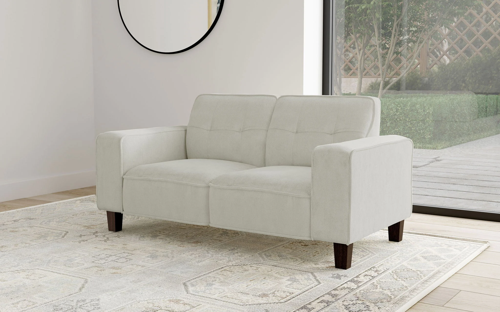 Deerhurst Upholstered Track Arm Tufted Loveseat Greige - Image 4