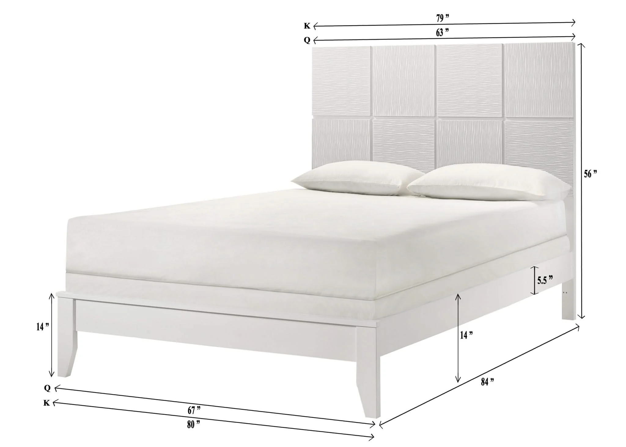 Denker - Full Bed - White - Image 4