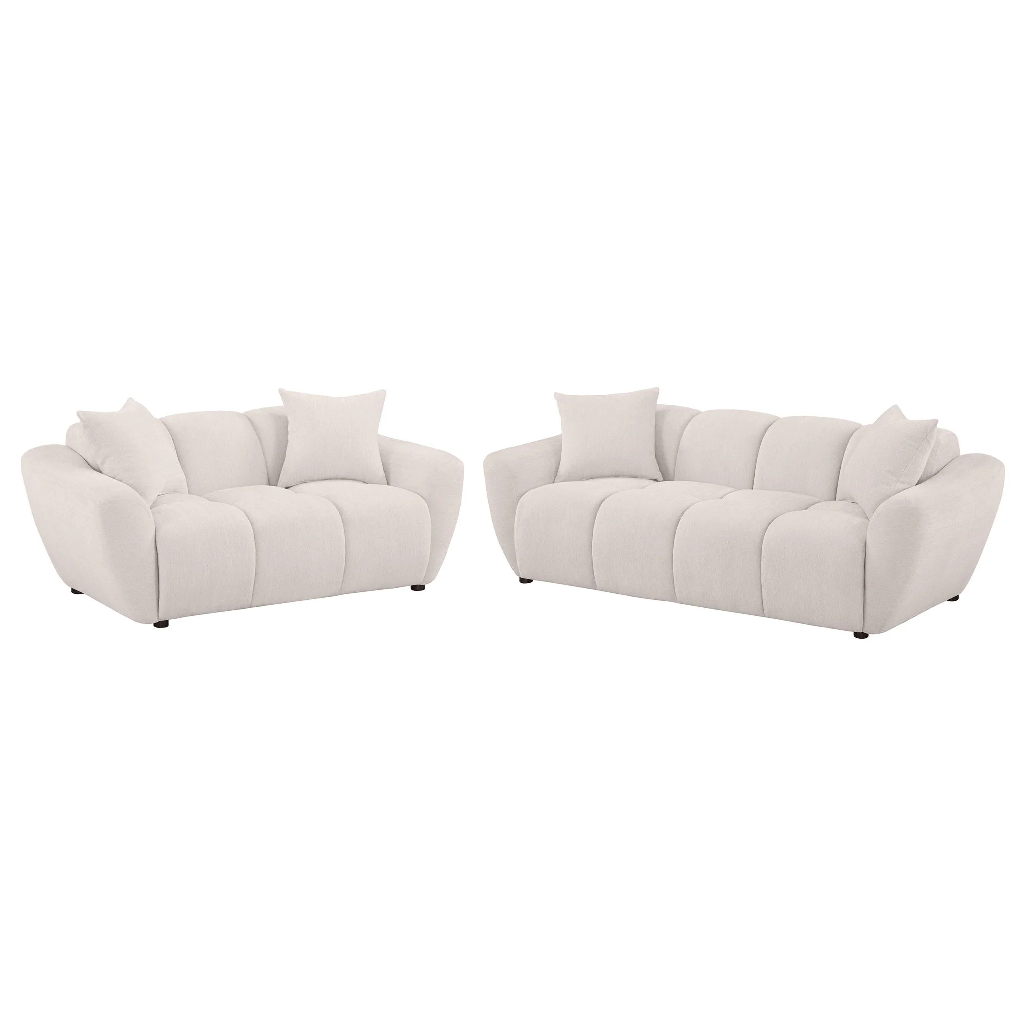 Destino 2-piece Chenille Splayed Arm Sofa Set Greige - Image 3