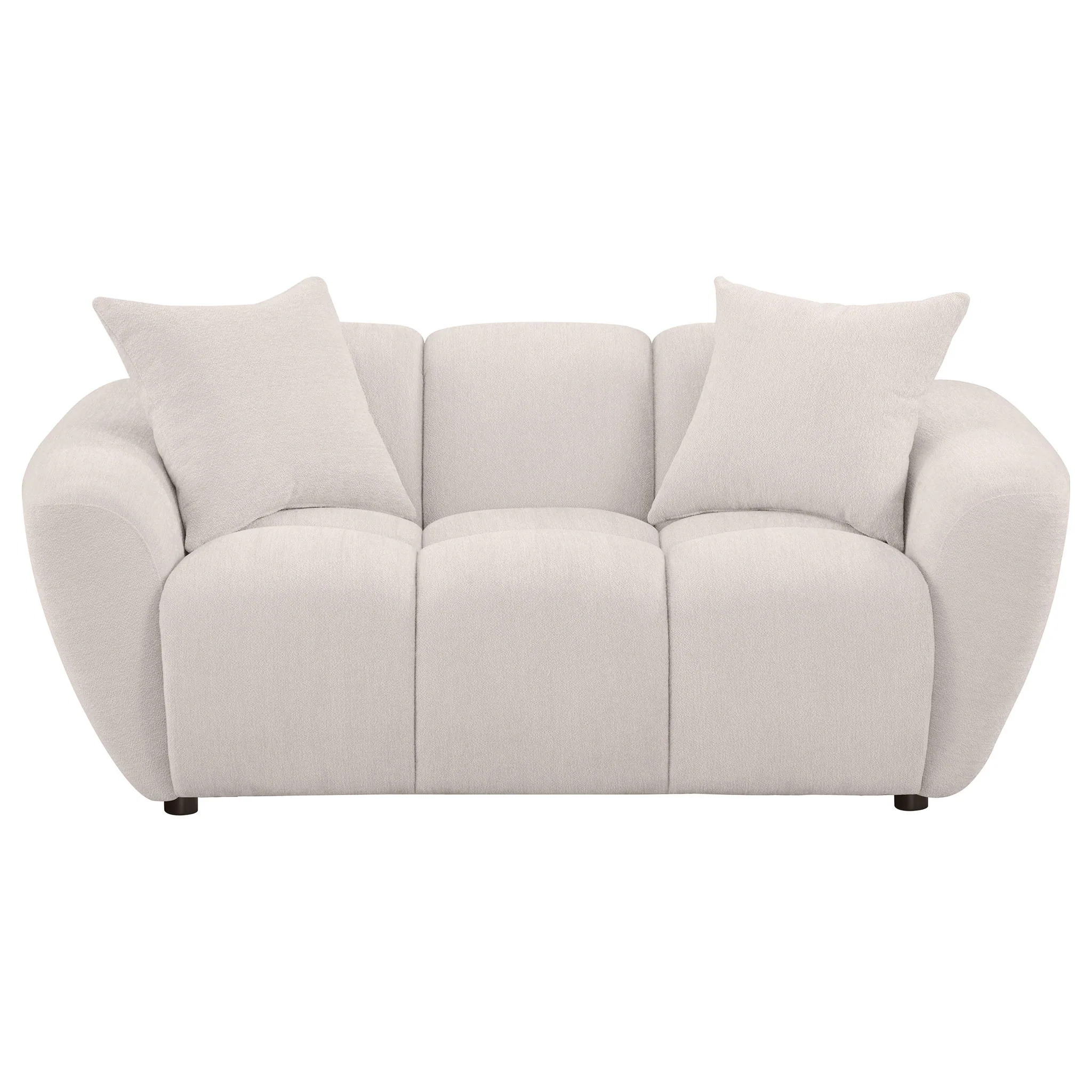 Destino Chenille Upholstered Splayed Arm Loveseat Greige - Image 2